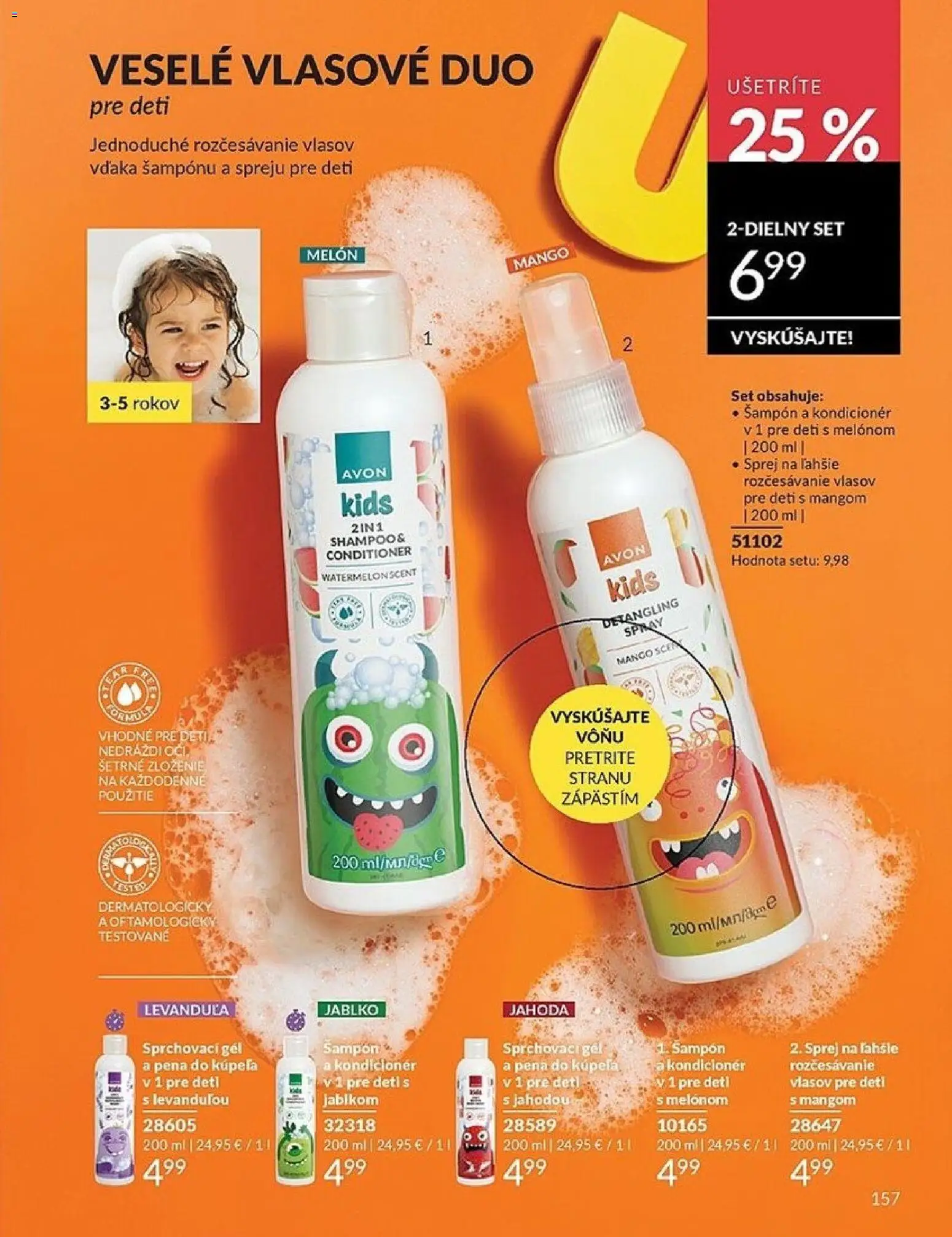 Nové Avon akcie – leták je platný od 01.04.2026 | Strana: 157 | Produkty: Šampón, Pena do kúpeľa, Mango, Melón