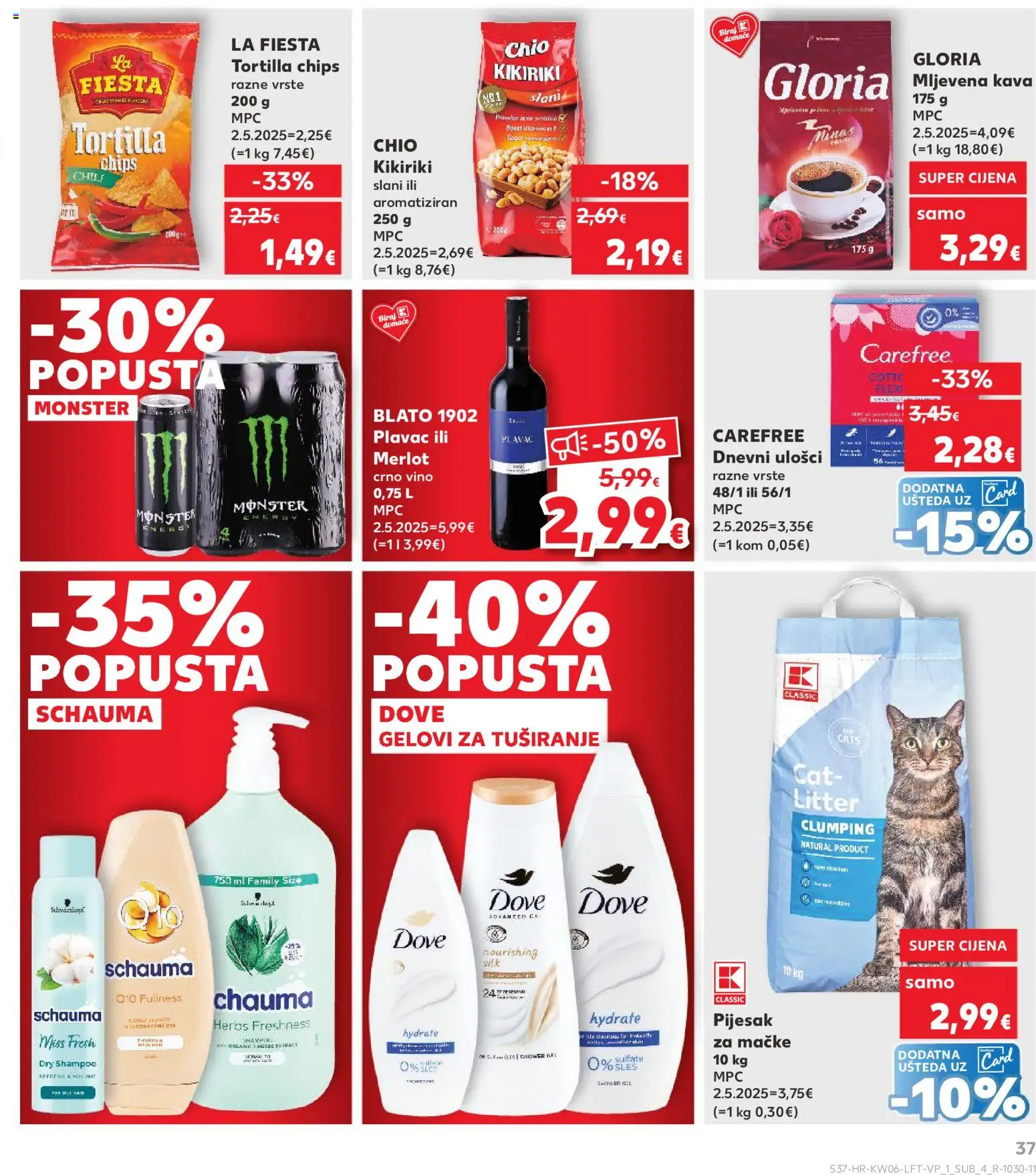 Kaufland katalog | vrijedi od 04.02.2026 | Stranica: 37 | Proizvodi: Monster Energy, Dnevni ulošci, Kava, Dove