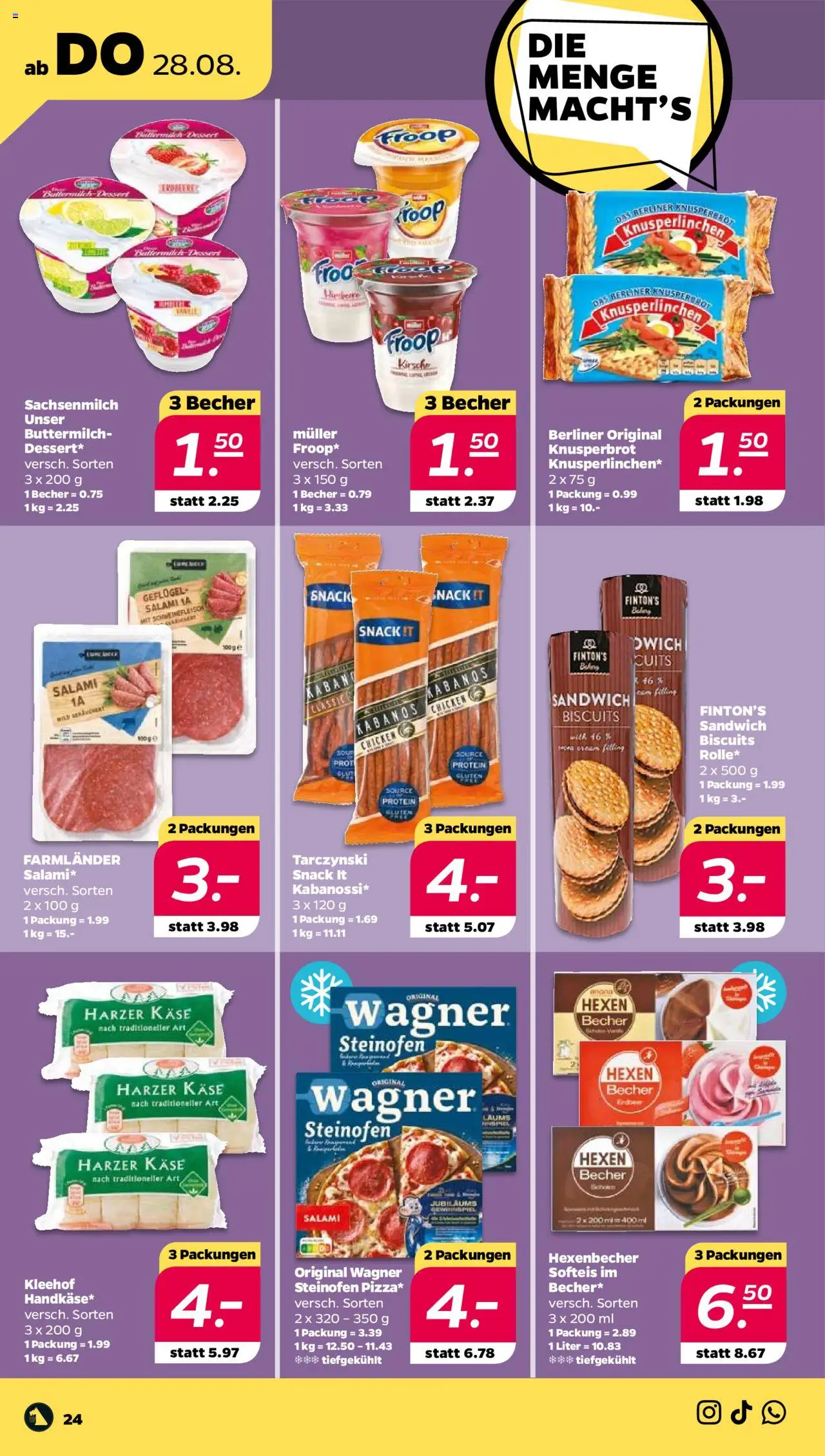 Netto Prospekt 	 - gültig ab dem 25.08.2025 | Seite: 24 | Produkte: Berliner, Froop, Buttermilch, Käse