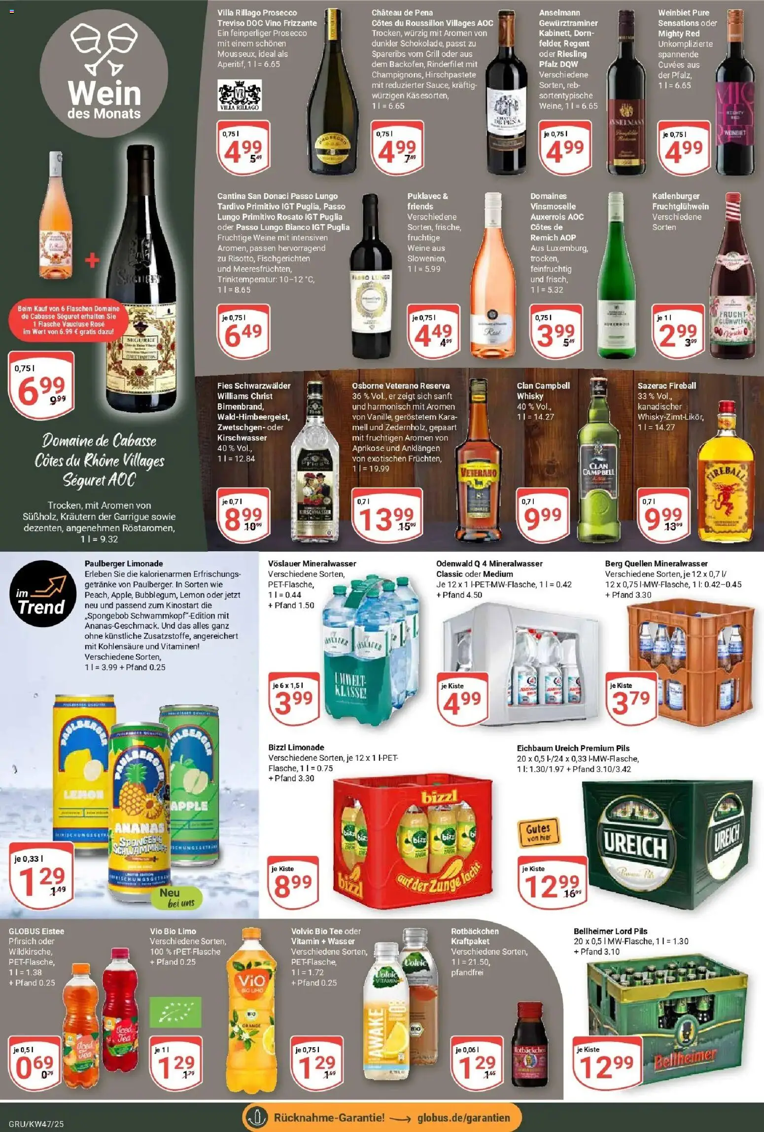 Globus prospekt Grünstadt	 – gültig ab 17.11.2025 | Seite: 17 | Produkte: Whisky, Ananas, Zwetschgen, Wein