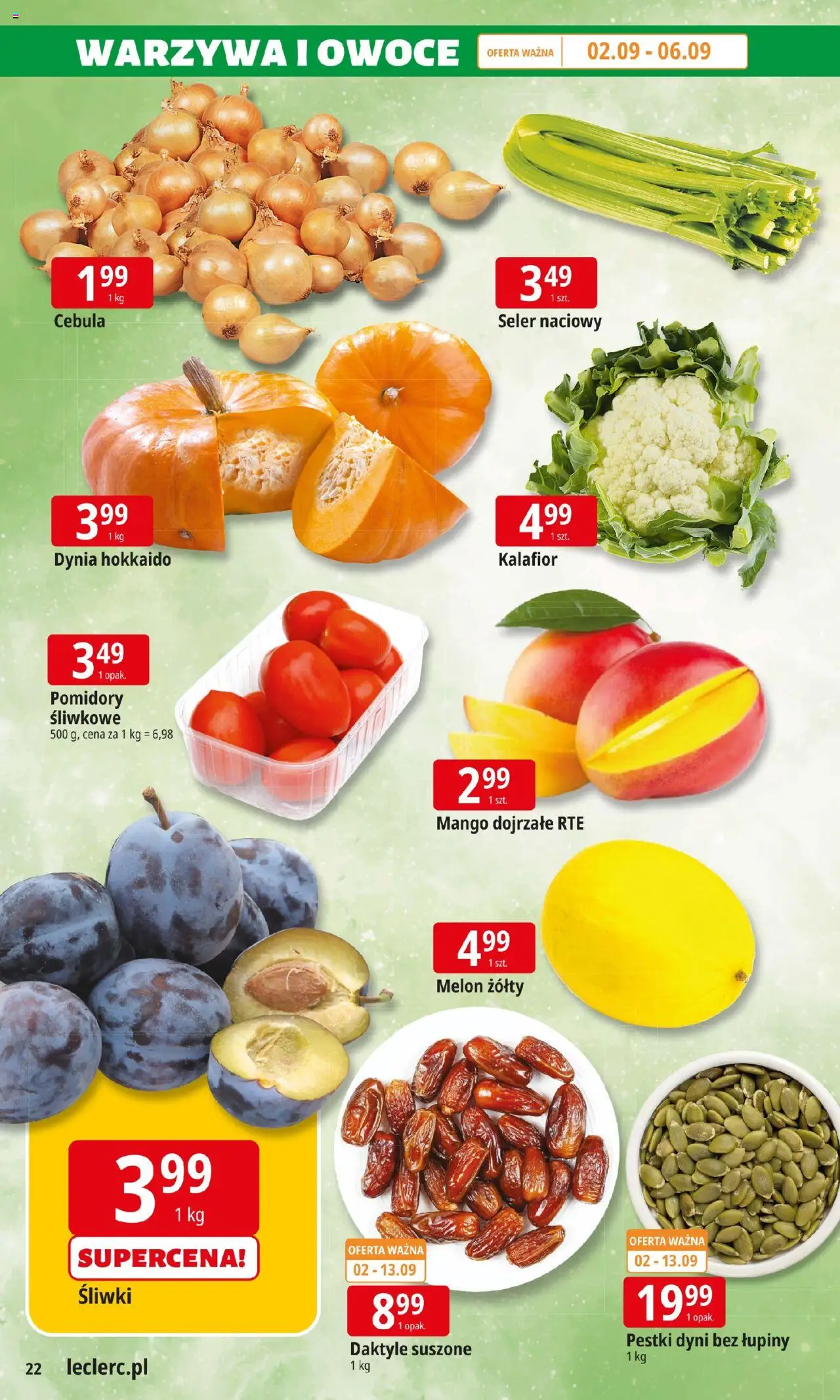 E.Leclerc Gazetka - Warszawa Jerozolimskie od 02.09.2025 | Strona: 21 | Produkty: Mango, Melon, Kalafior, Seler naciowy