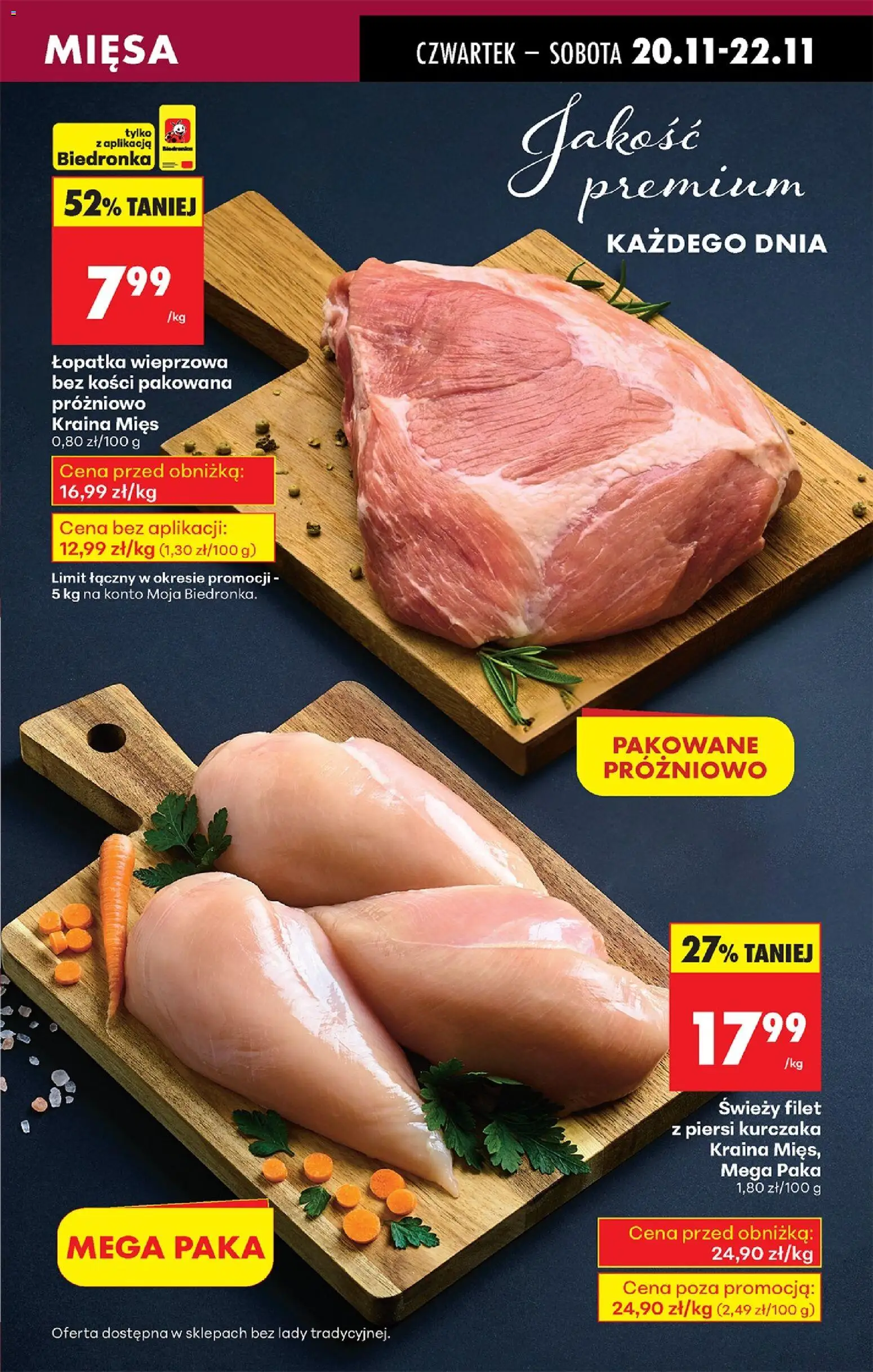 Biedronka gazetka - Oferta w tym tygodniu od 20.11.2025 | Strona: 25 | Produkty: Piersi, Kraina mięs, Łopatka wieprzowa, Filet z piersi kurczaka