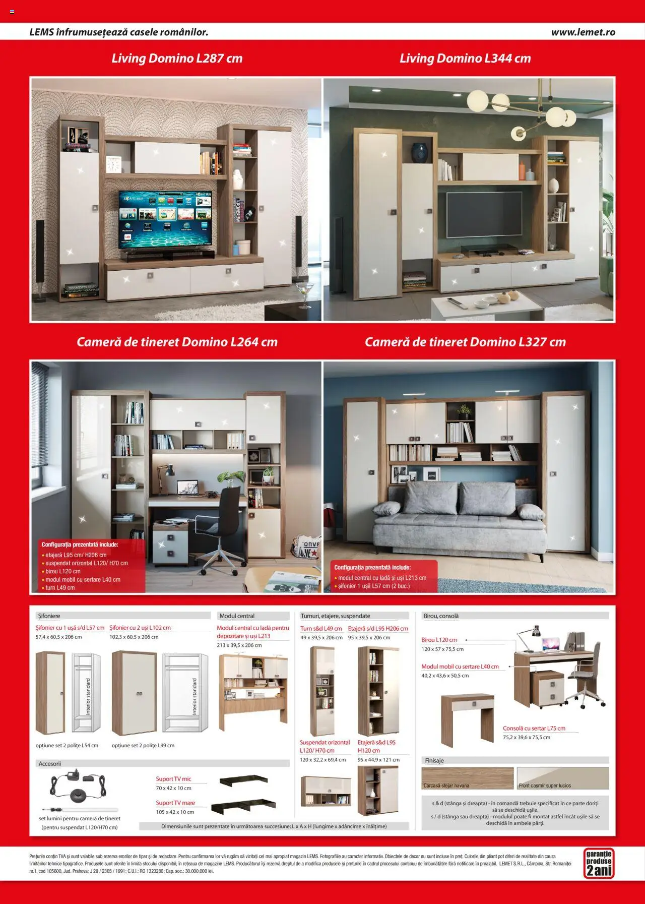 Lem’s catalog - Living Domino – valabil de la 17.11.2023 | Pagină: 2 | Produse: Cameră, Carcasă, Etajeră, Ușă