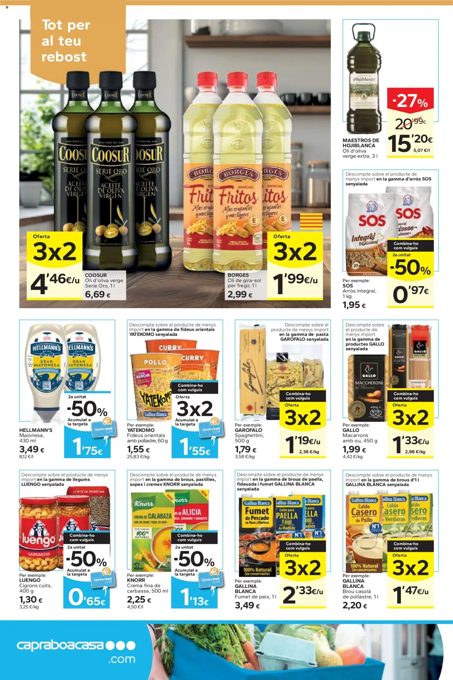 Caprabo - Oferta 3x2 │ válido desde el 30.10.2025 | Página: 16 | Productos: Πράσινο τσάι, Pescado, Pasta, Οθόνη προβολής