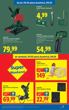 Ofertele Lidl valabile de la 02.02.2026 | Pagină: 39 | Produse: Cutter, Termometru, Polizor, Baterie