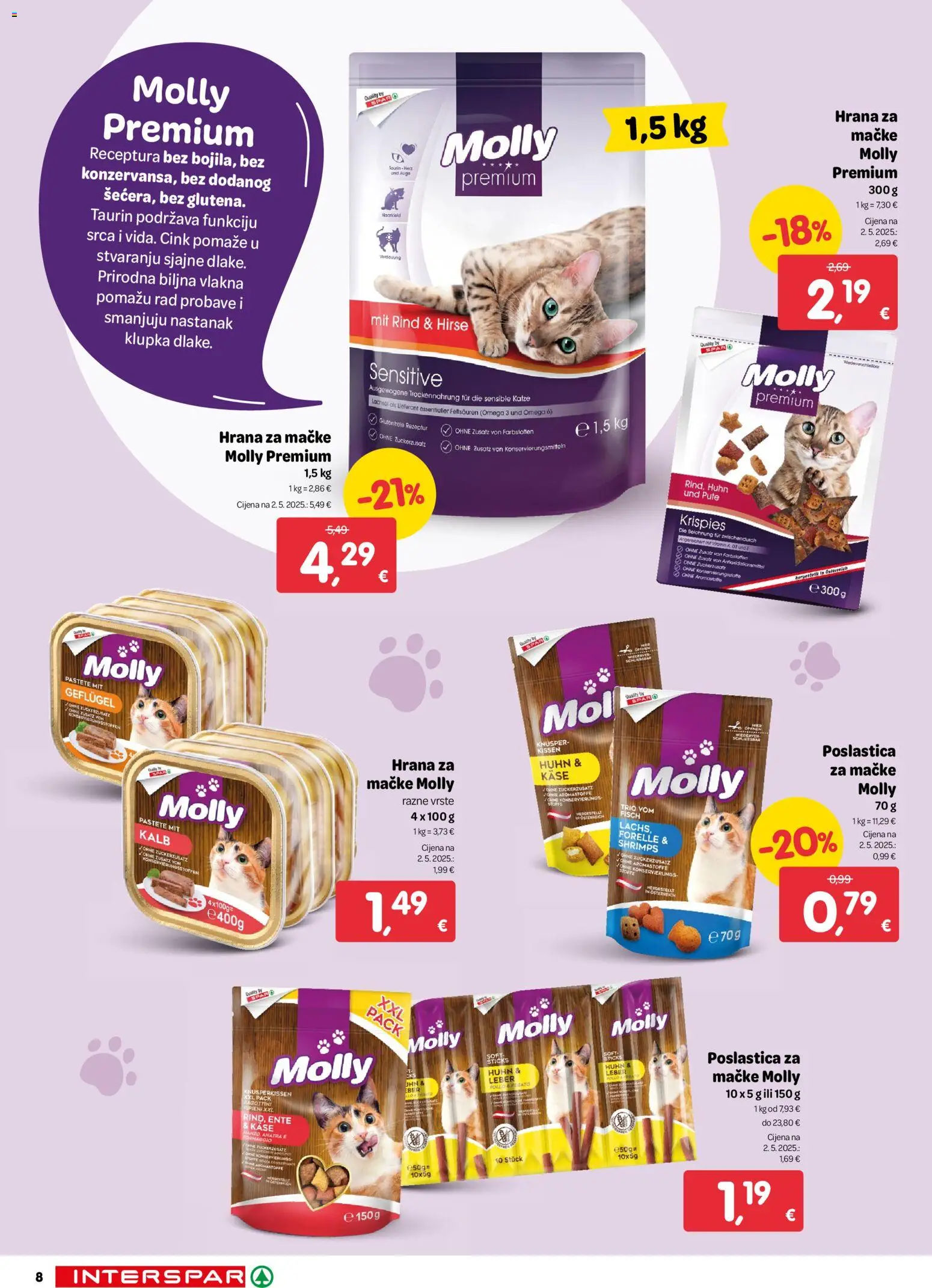 Interspar katalog | vrijedi od 19.11.2025 | Stranica: 8 | Proizvodi: Hrana za mačke