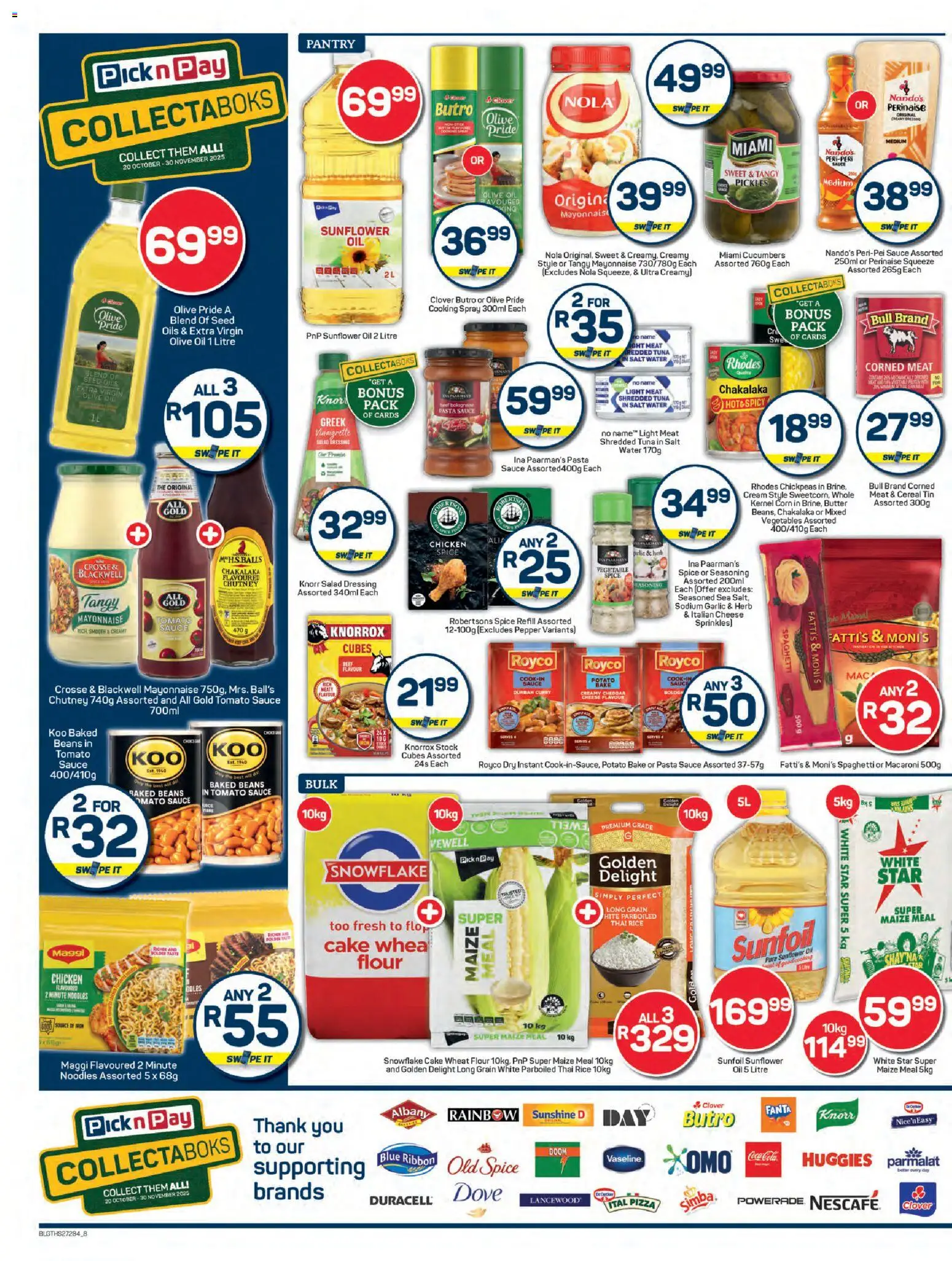 New Pick n Pay catalogue – valid from 23.10.2025 | Page: 8 | Products: Pasta sauce, Butter, Tomato sauce, Stock