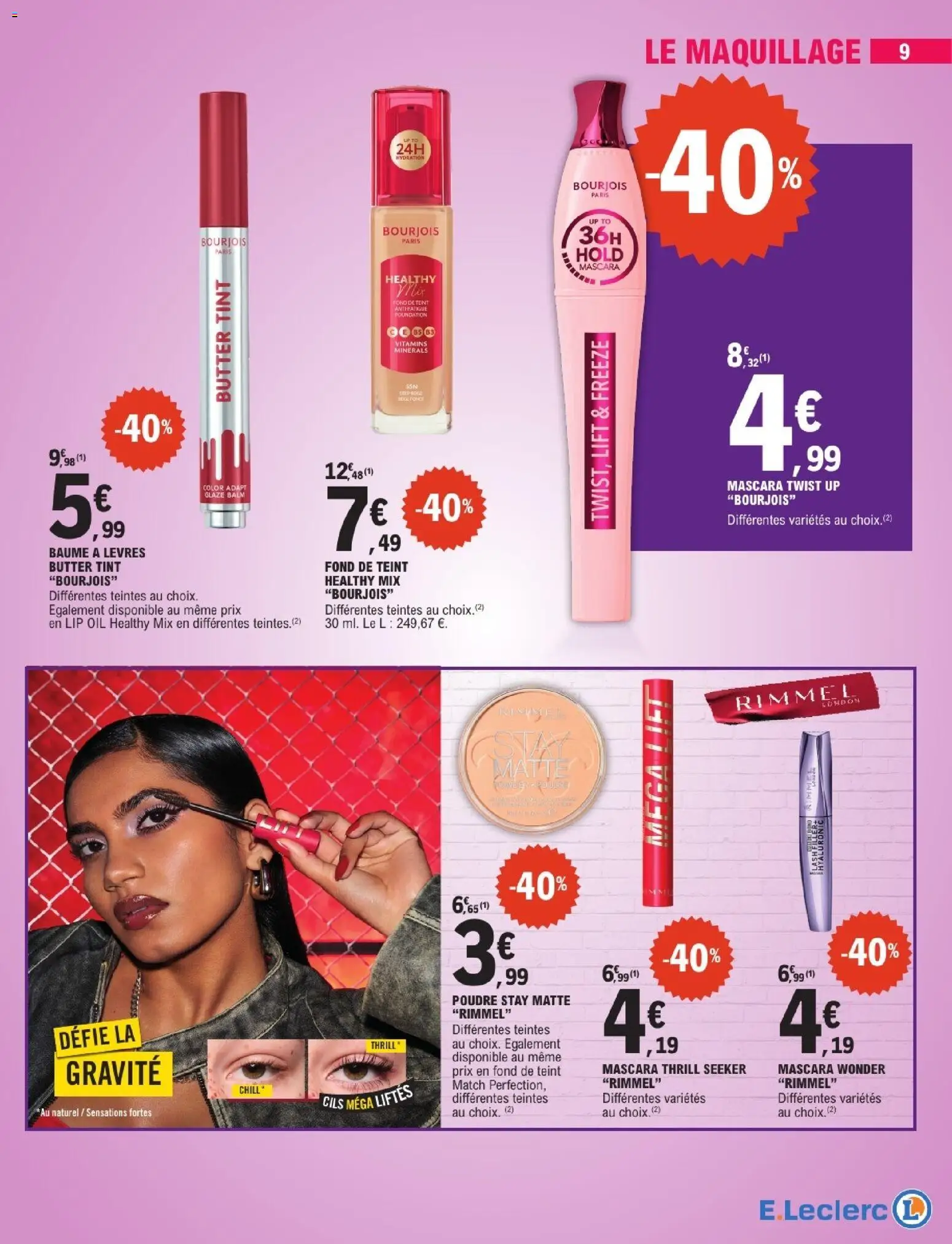 {H1} | Page: 9 | Produits: Baume à lèvres, Maquillage, Mascara, Fond de teint