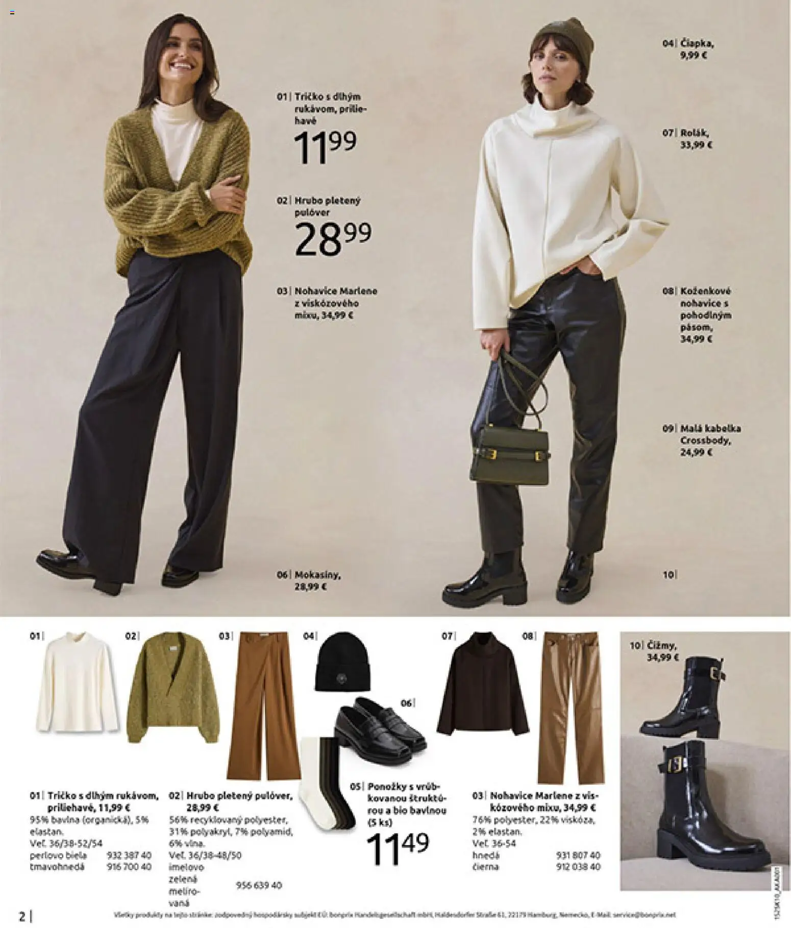 Nové Bonprix akcie – leták je platný od 01.11.2025 | Strana: 4 | Produkty: Tričko, Nohavice, Ponožky, Kabelka