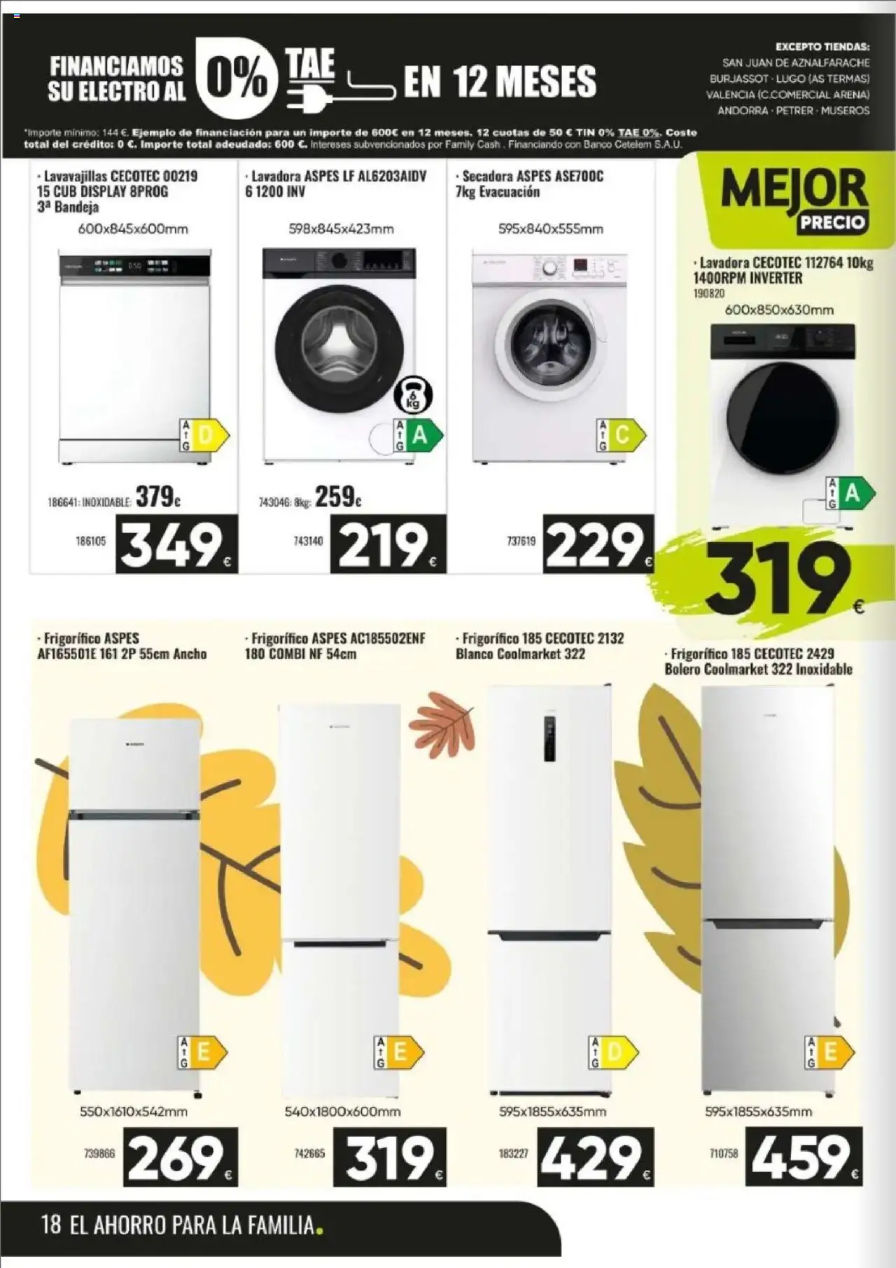 Family Cash folleto │ válido desde el 06.10.2025 | Página: 17 | Productos: Lavadora, Secadora, Lavavajillas, Bandeja