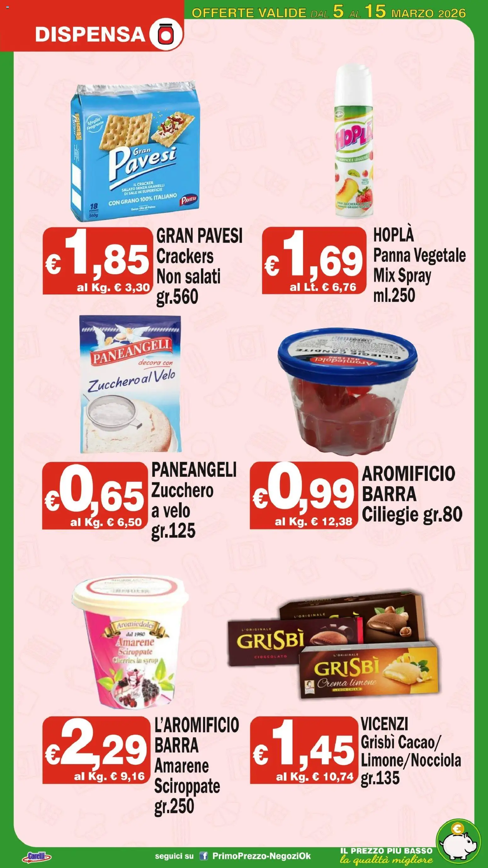 Volantino Primo Prezzo del 05.03.2026 | Pagina: 14 | Prodotti: Crema, Cioccolato, Sale, Olio