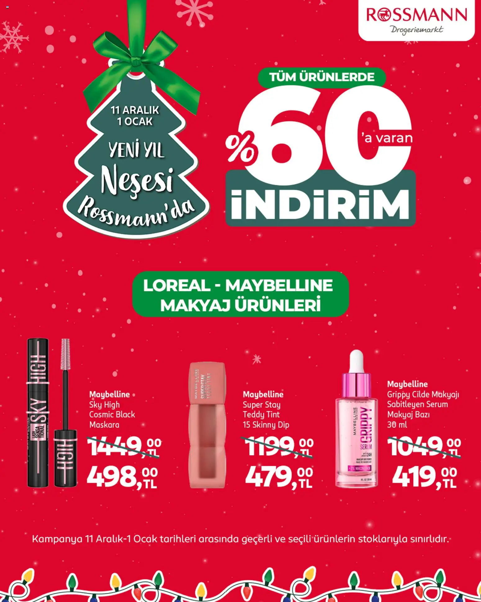 Rossmann İndirim - 11.12.2025 tarihinden itibaren geçerlidir | Sayfa: 3 | Ürünler: Makyaj, Ocak