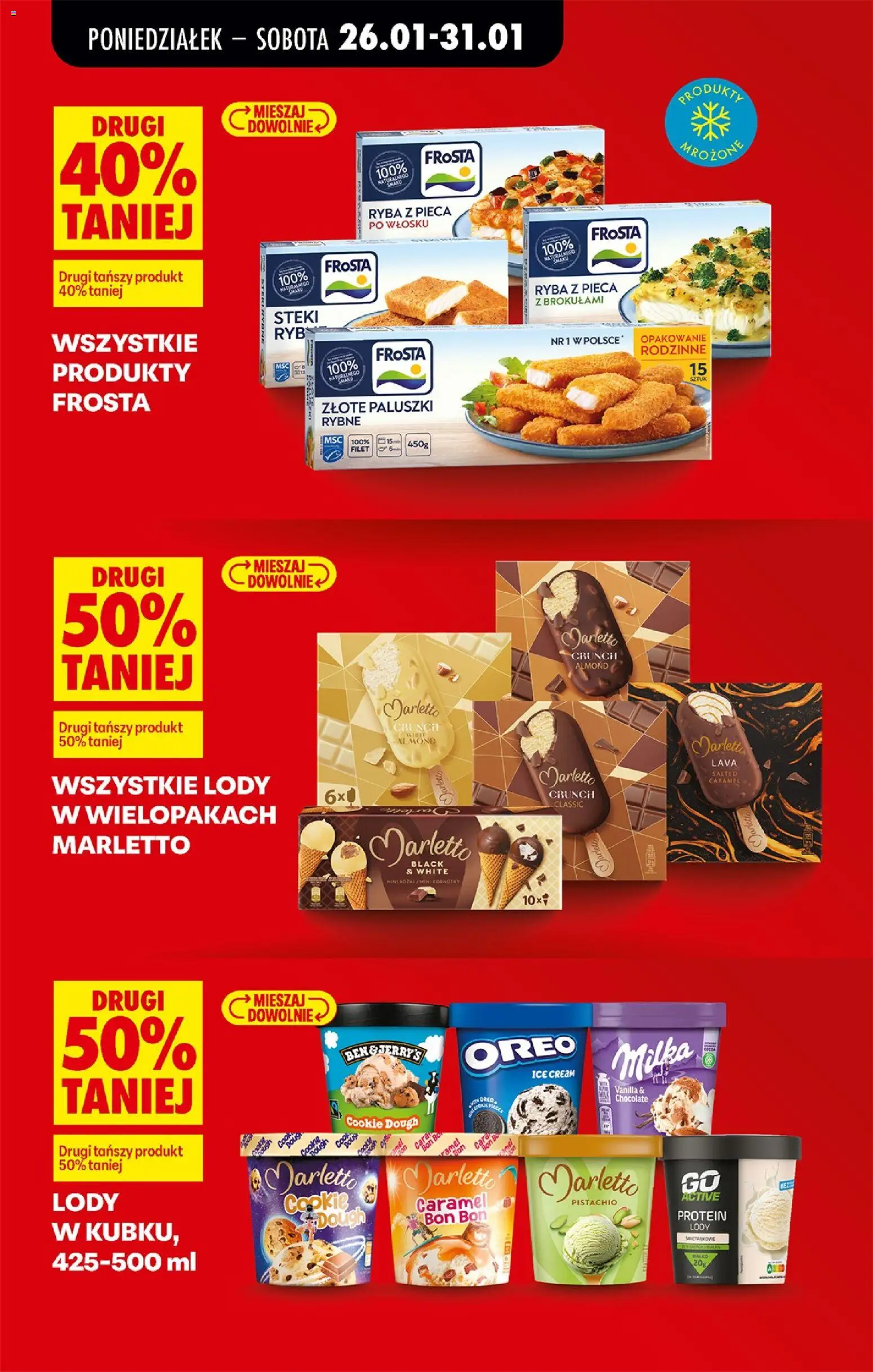 Biedronka gazetka od 26.01.2026 | Strona: 11 | Produkty: Paluszki rybne, Milka, Paluszki, Lody