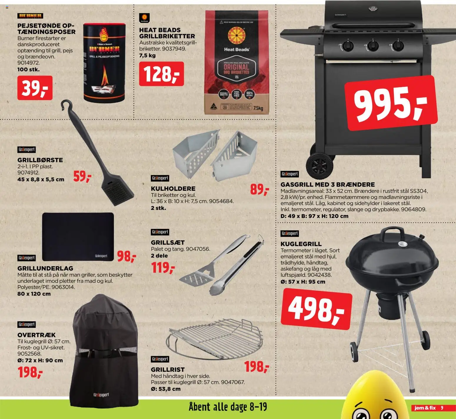 Jem & fix tilbudsavis – gyldig fra 05.04.2026 | Side: 9 | Produkter: Termometer, Søm, Måtte, Grill
