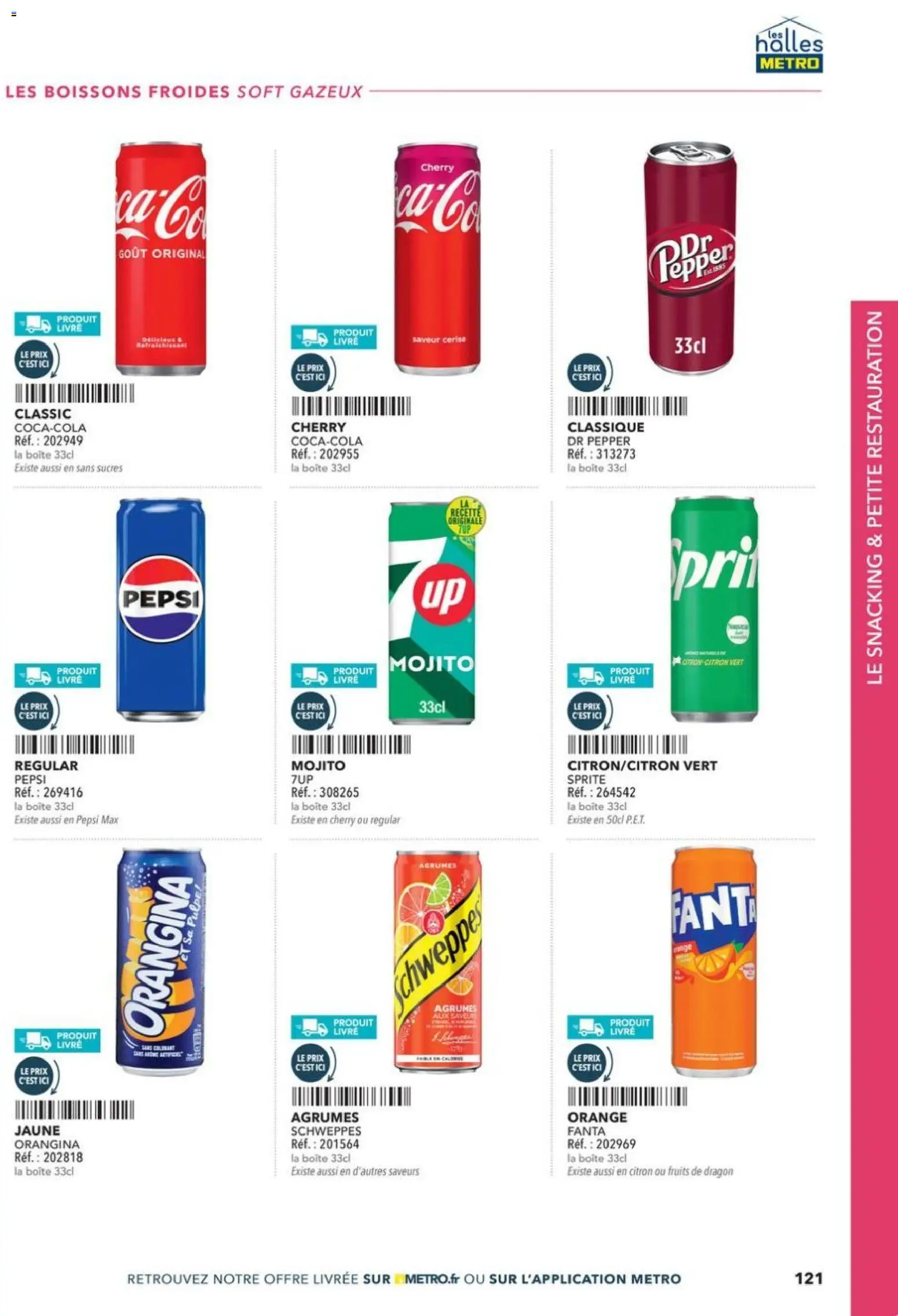 {H1} | Page: 121 | Produits: Orangina, Citron vert, Pepsi Max, Livre