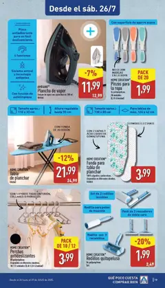 Aldi folleto Península │ válido desde el 21.07.2025 | Página: 19 | Productos: Ropa, Funda para tabla de planchar, Funda, Plancha