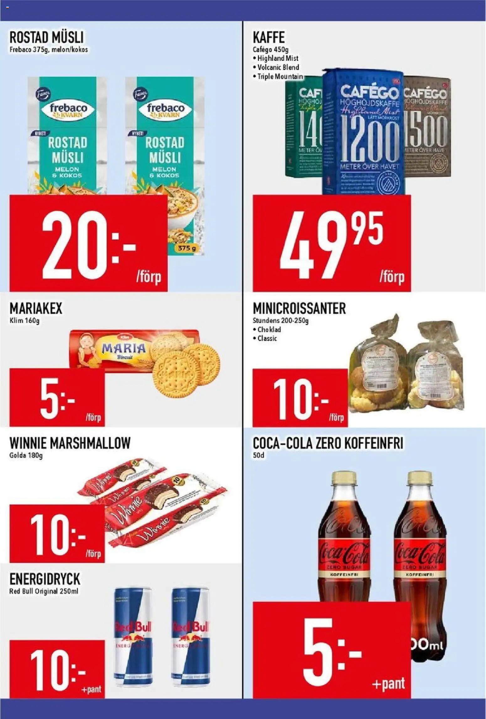 Matdax reklamblad aktuell från 10.11.2025 | Sida: 16 | Produkter: Red bull, Coca cola, Kaffe, Energidryck