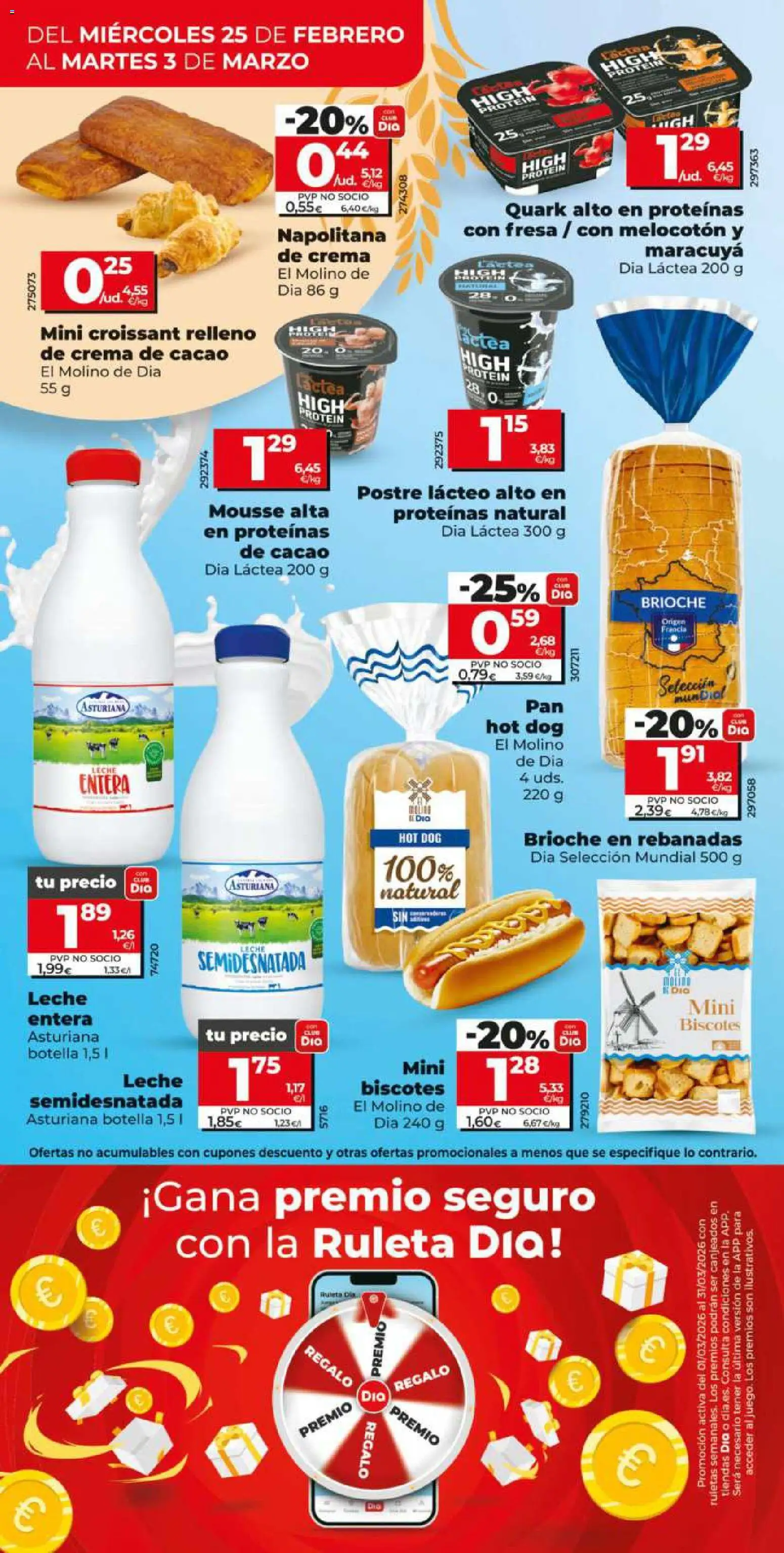 Dia - folleto Market │ válido desde el 25.02.2026 | Página: 8 | Productos: Leche entera, Pan, Crema de cacao, Crema