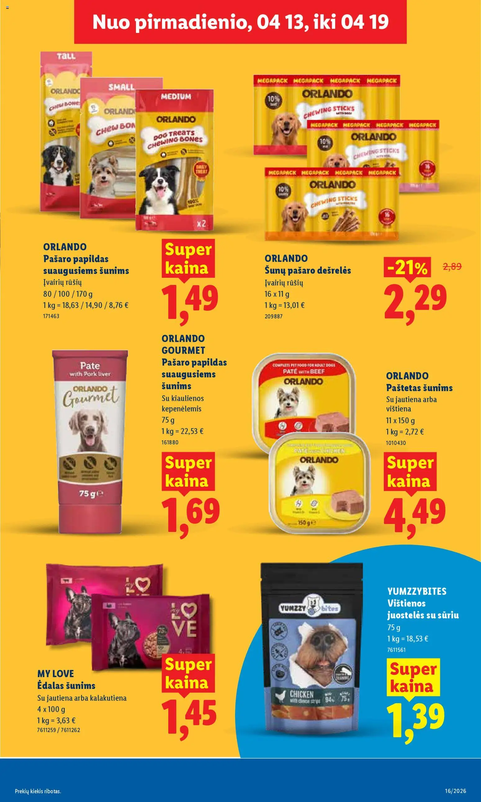 LIDL akcijos nuo 13.04.2026 | Puslapis: 25 | Prekių: Vištienos, Kiaulienos, Dešrelės, Vištiena