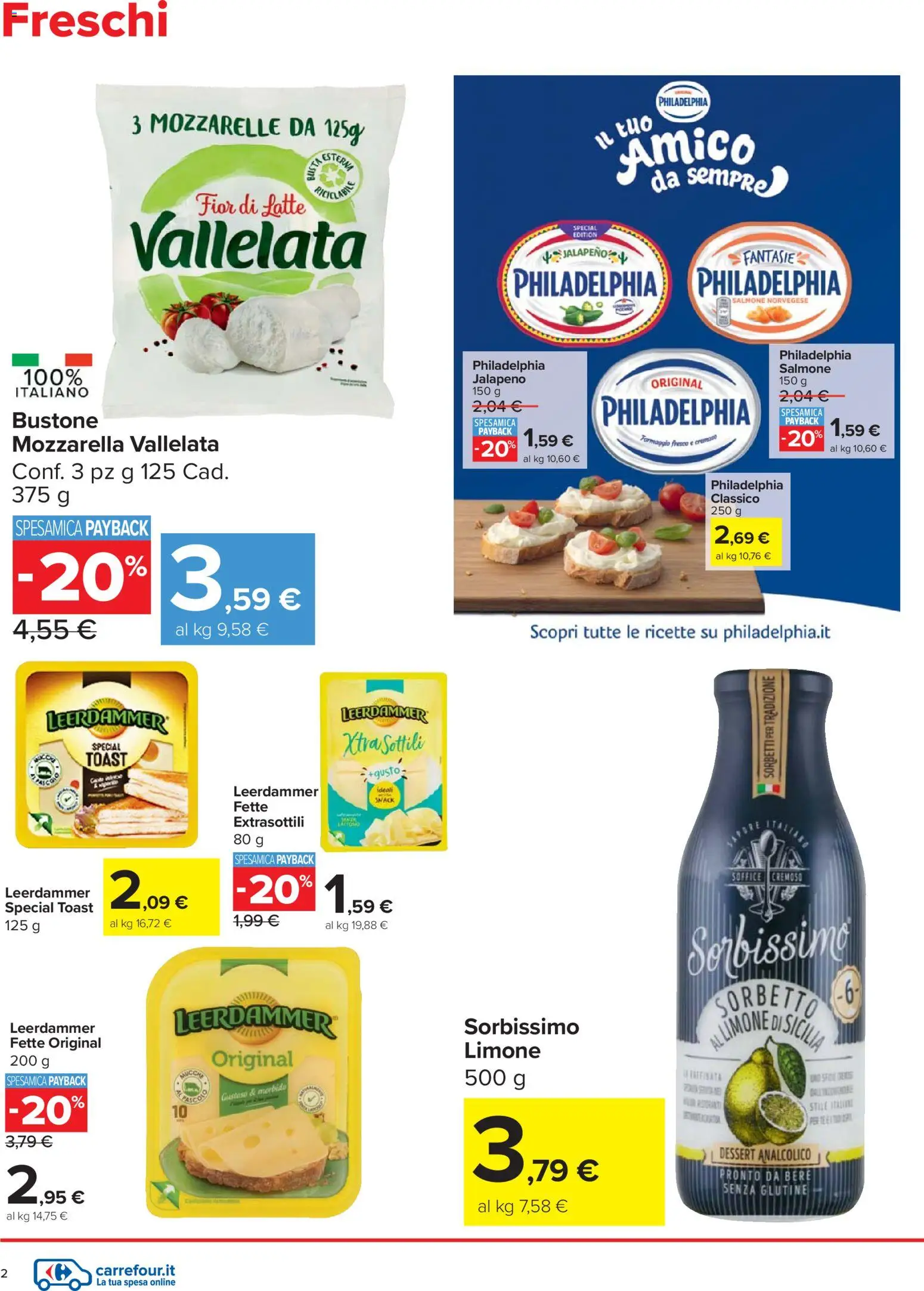 Volantino Carrefour del 27.12.2025 | Pagina: 2 | Prodotti: Mozzarella, Latte, Formaggio, Limone