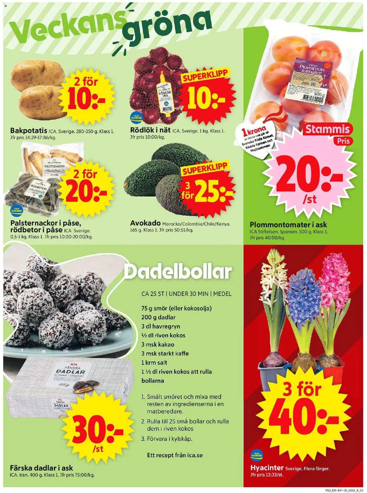 ICA Supermarket reklamblad aktuell från 08.12.2025 | Sida: 5 | Produkter: Salt, Bakpotatis, Smör, Tomater