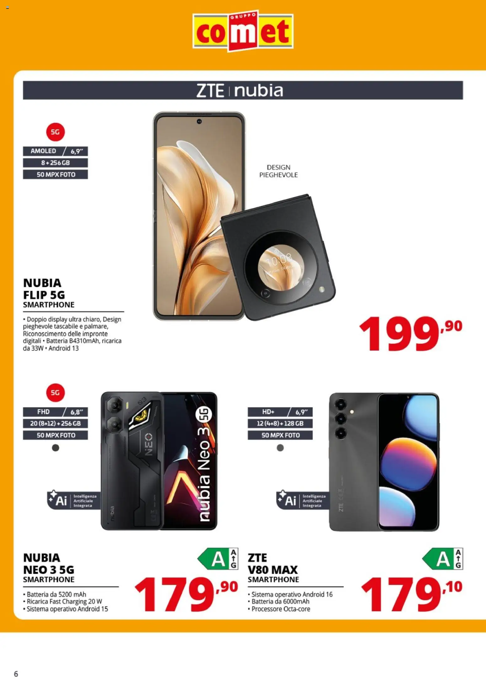 Volantino Comet del 20.03.2026 | Pagina: 6 | Prodotti: Smartphone, Batteria