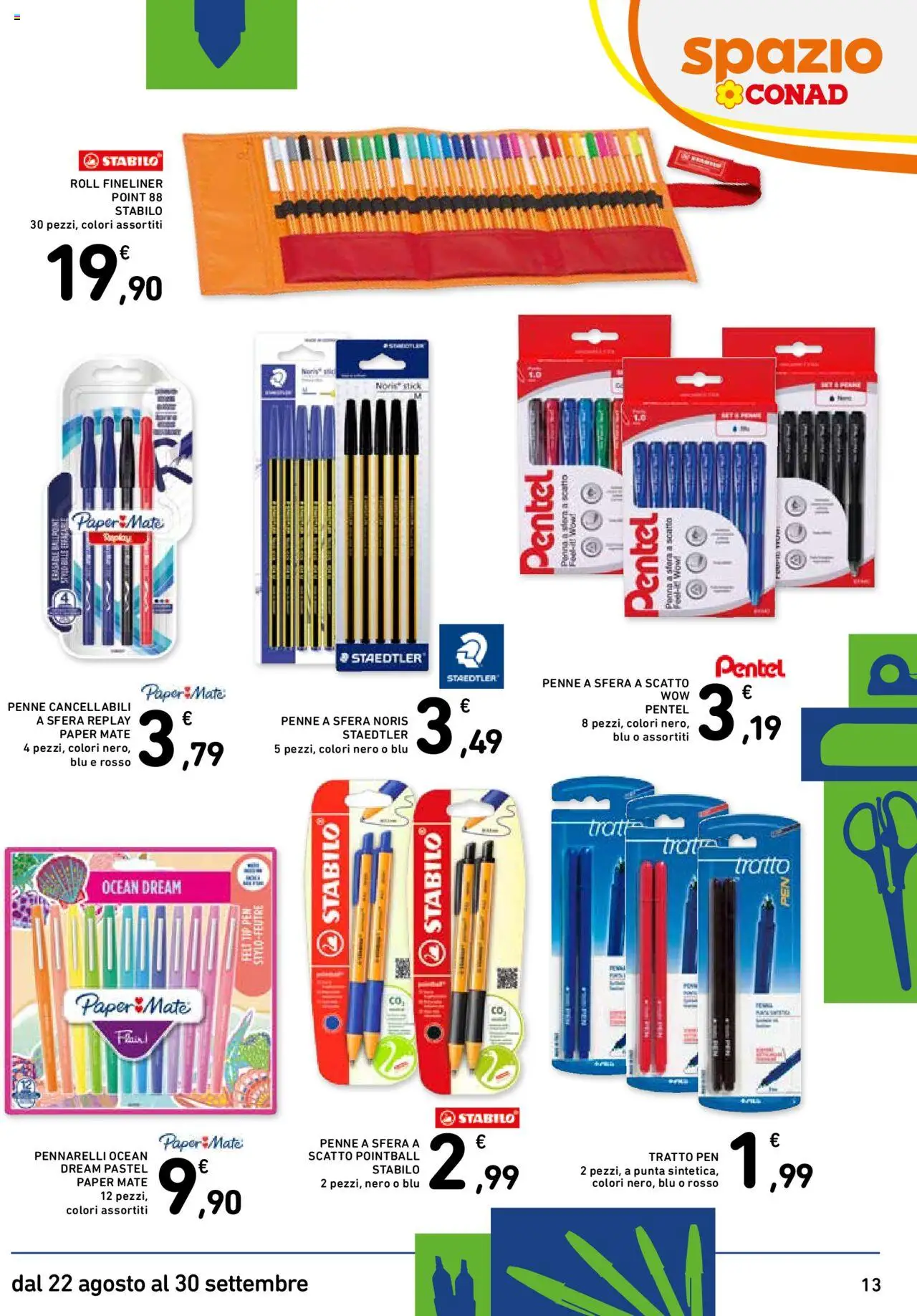 Volantino Spazio Conad del 22.08.2025 | Pagina: 13 | Prodotti: Panna, Trota, Pennarelli, Penne