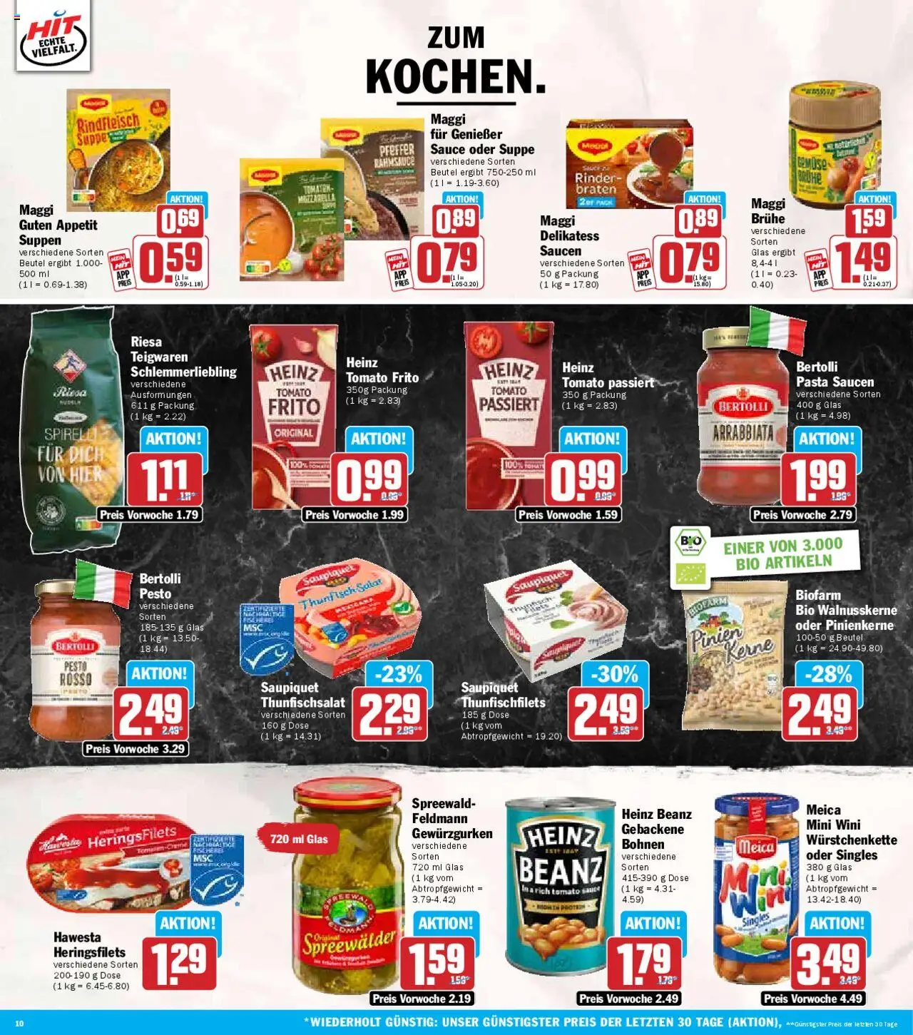 HIT Prospekt 	 - gültig ab dem 21.07.2025 | Seite: 10 | Produkte: Tomaten, Meica, Maggi suppe, Pasta