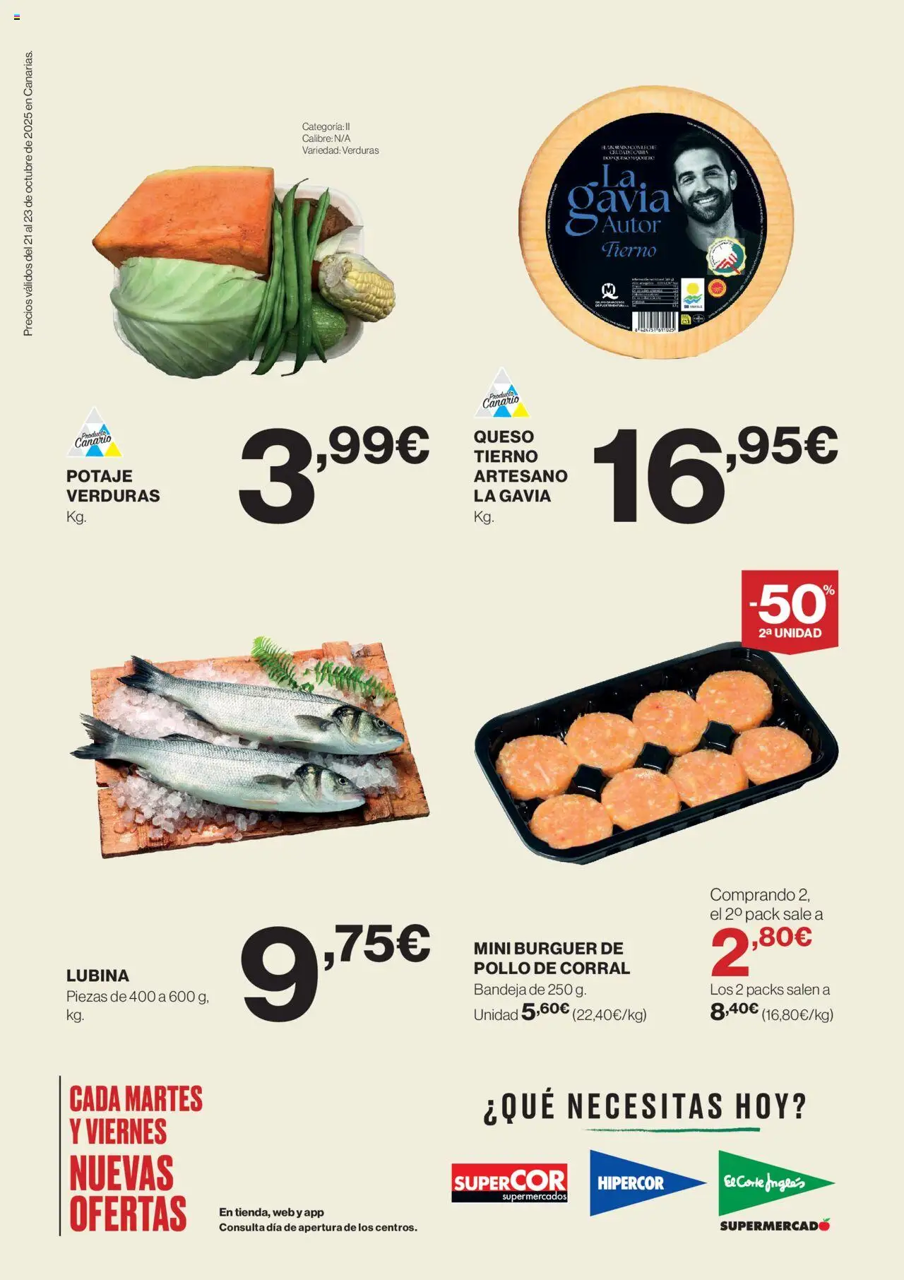 Supercor Canarias │ válido desde el 21.10.2025 | Página: 2 | Productos: Queso, Bandeja