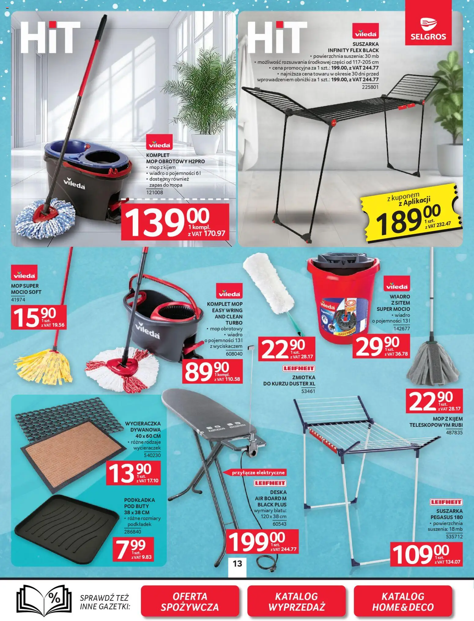 Selgros cash&carry Gazetka - Oferta przemysłowa od 08.01.2026 | Strona: 15 | Produkty: Buty, Mop obrotowy, Mop vileda, Vileda
