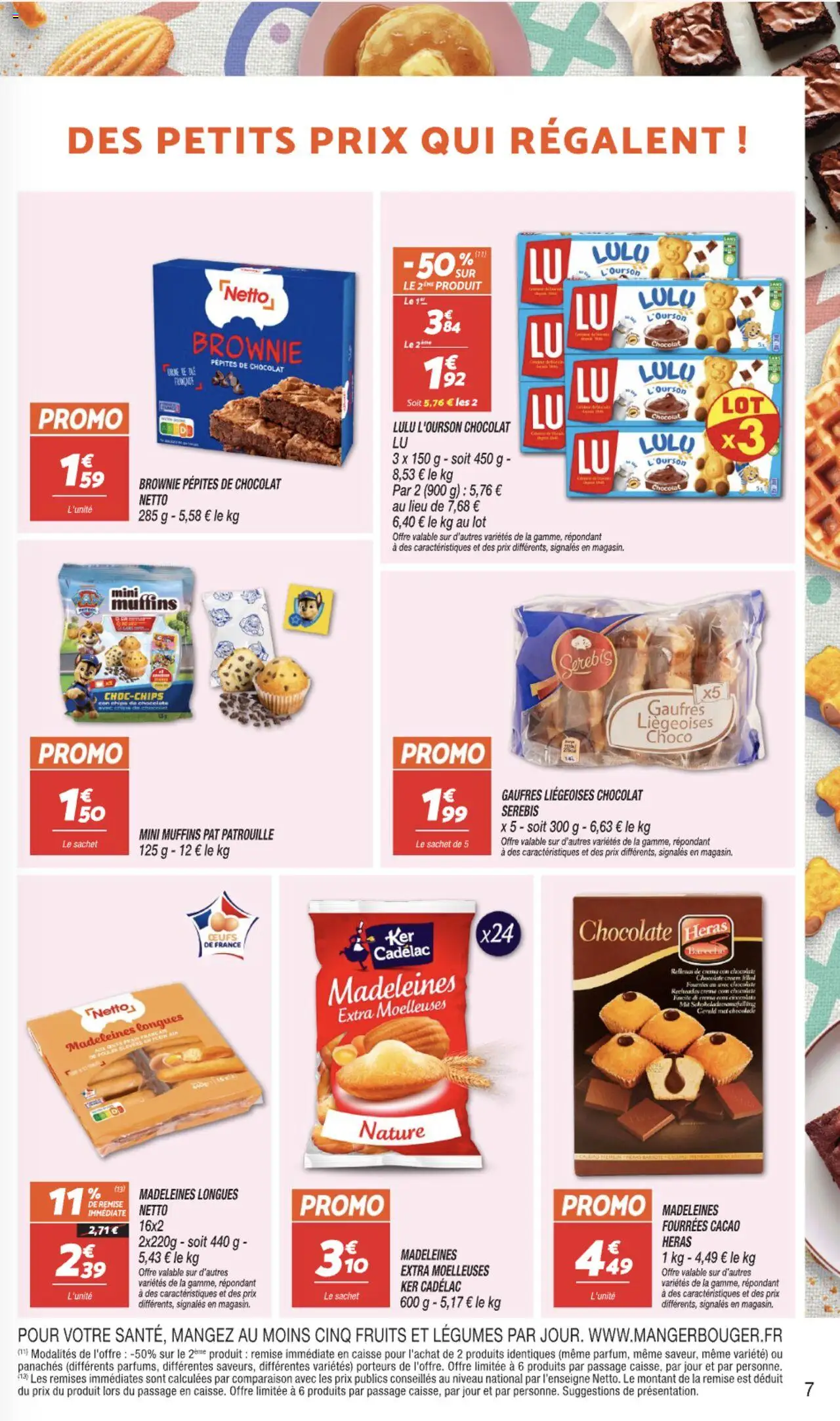  | Page: 7 | Produits: Pépites de chocolat, Gaufres, Chips, Crème