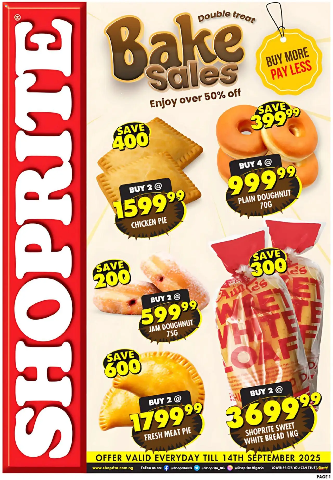 Shoprite Bake Sales valid from 05.08.2025 | Page: 1 | Products: Bread, Chicken