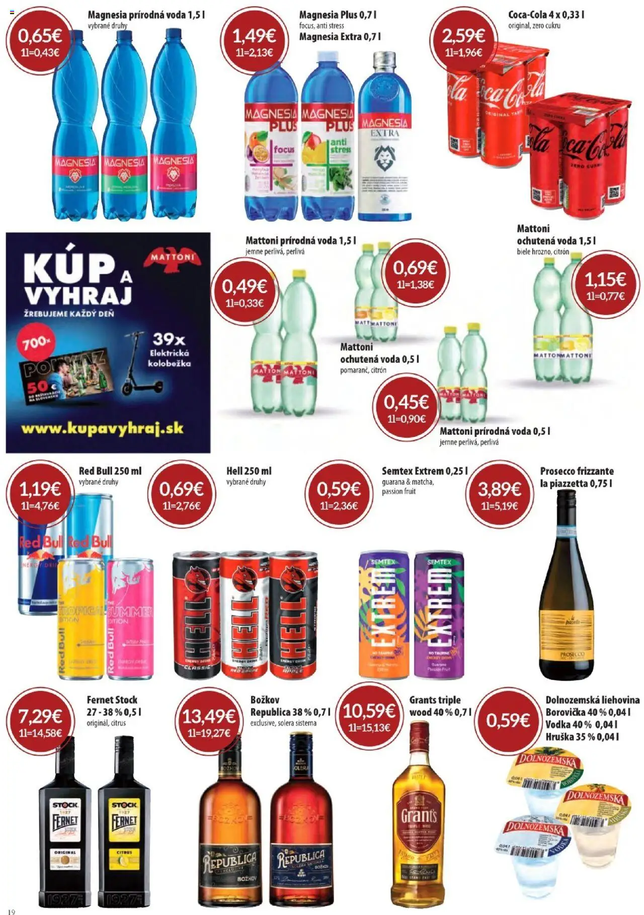 KARMEN CBA maloobchod │ platný od 07.08.2025 | Strana: 19 | Produkty: Prosecco, Božkov, Red Bull, Fernet