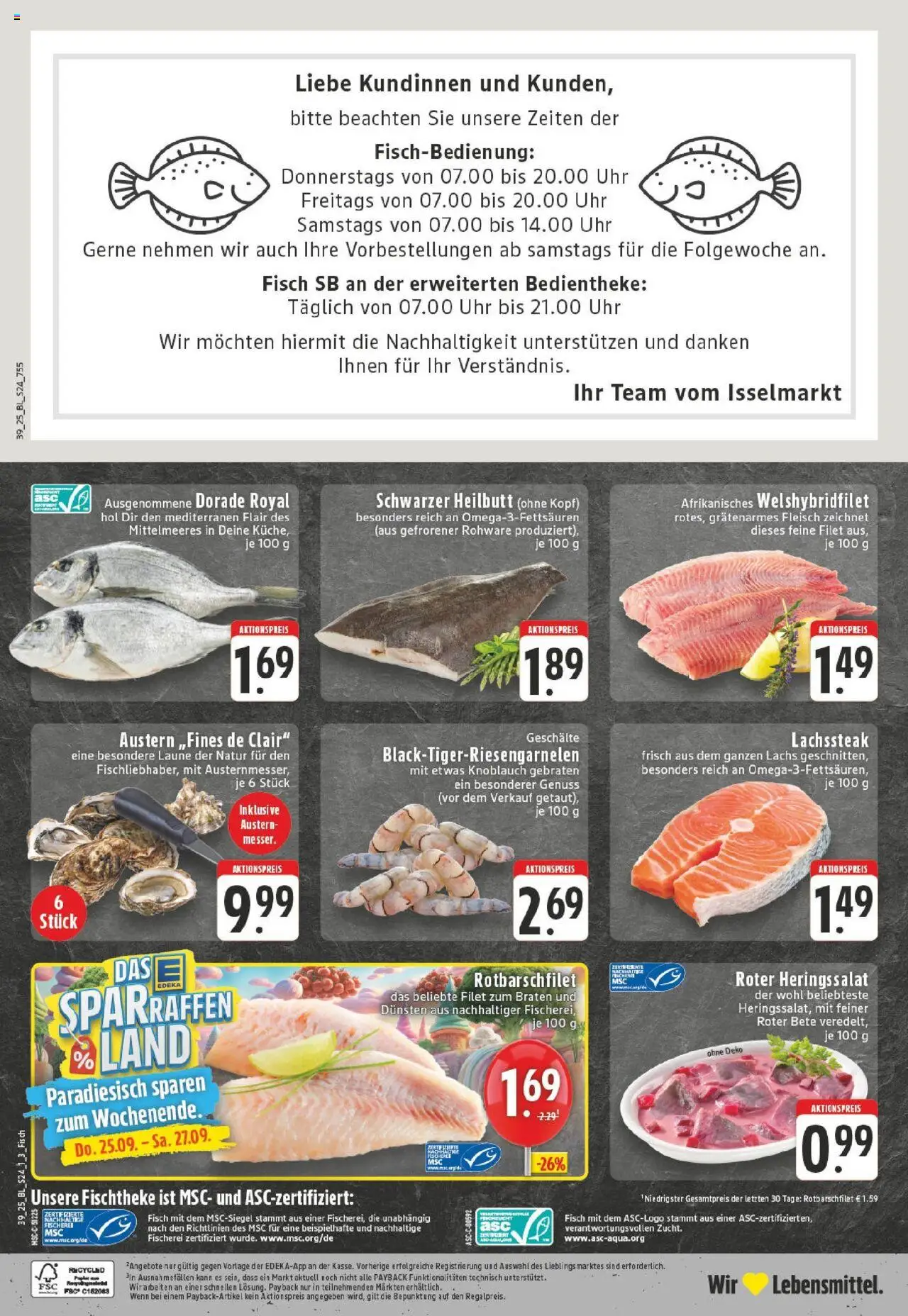 Edeka prospekt Fröndenberg	 – gültig ab 21.09.2025 | Seite: 24 | Produkte: Dorade, Lachs, Knoblauch, Uhr
