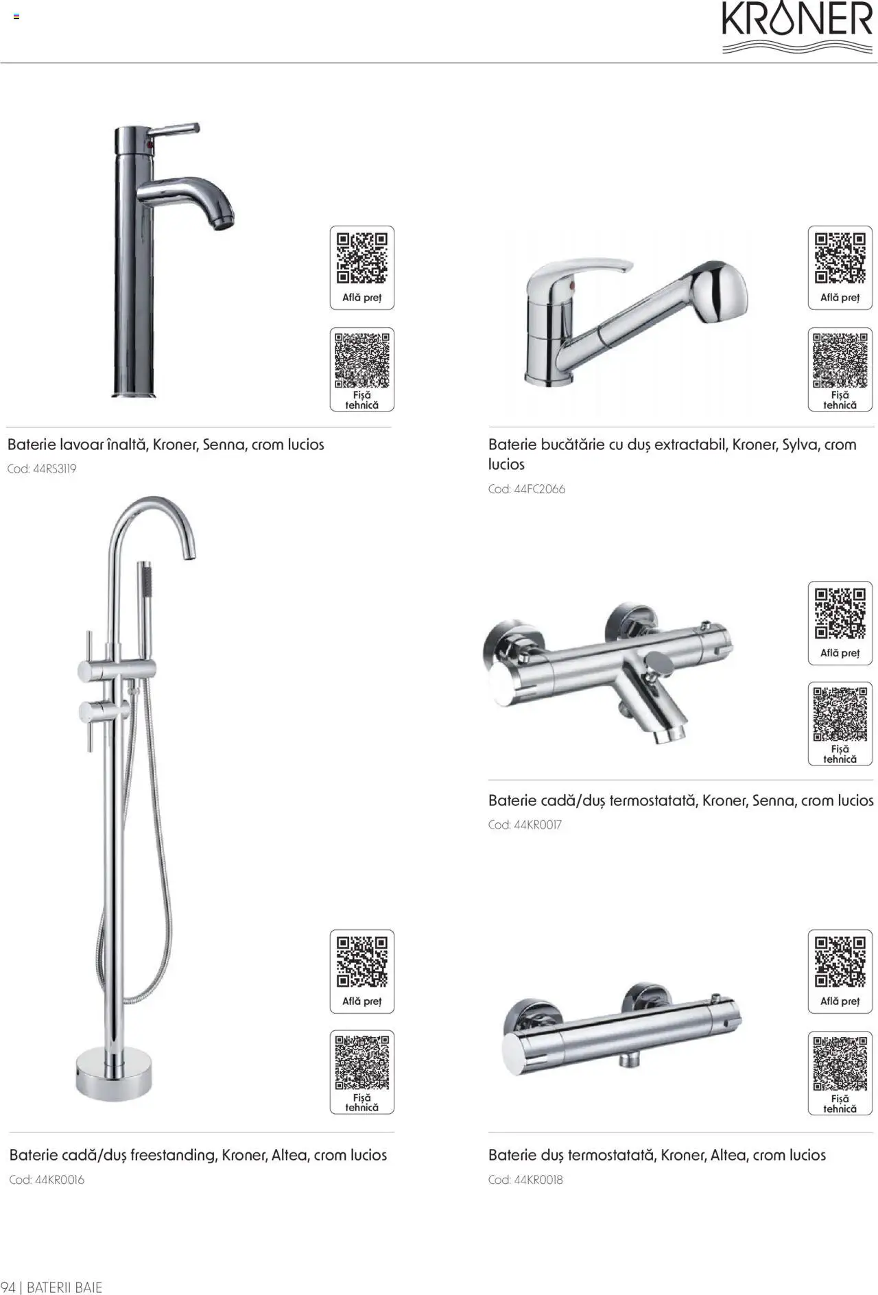 Catalog Romstal – valabil de la 25.11.2024 | Pagină: 94 | Produse: Bucătărie, Lavoar, Duș, Baterii