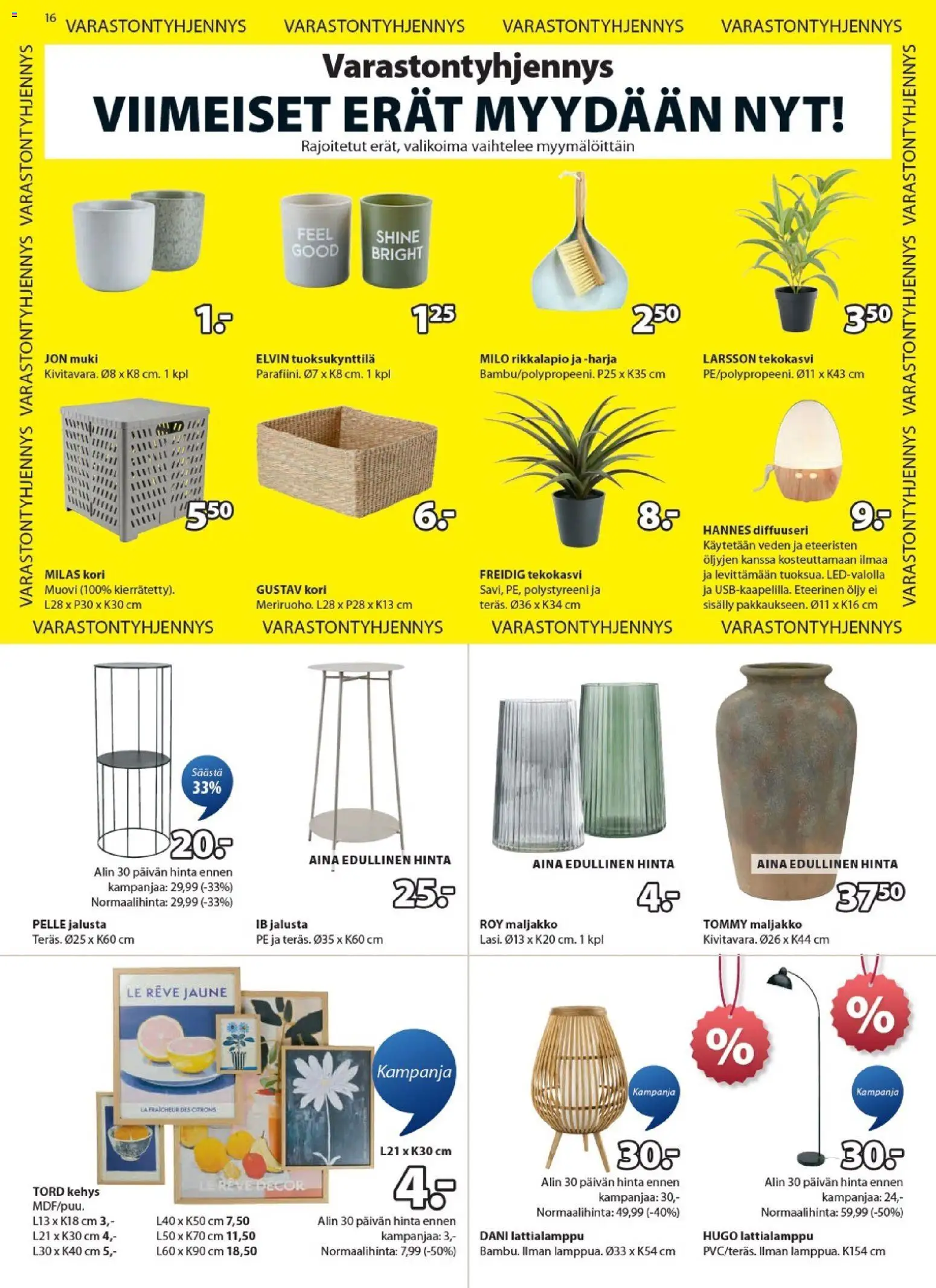 JYSK tarjoukset – voimassa 25.12.2025 alkaen | Sivu: 16 | Tuotteet: Rikkalapio, Harja, Muki, Kori