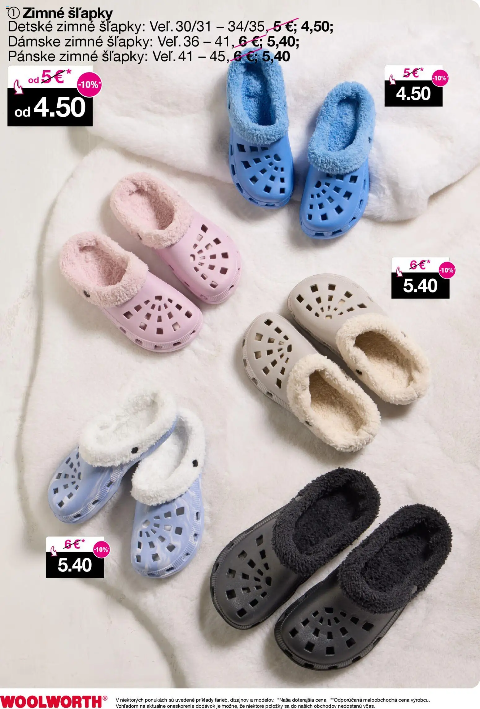 Nové Woolworth akcie – leták je platný od 05.12.2025 | Strana: 11 | Produkty: Šľapky