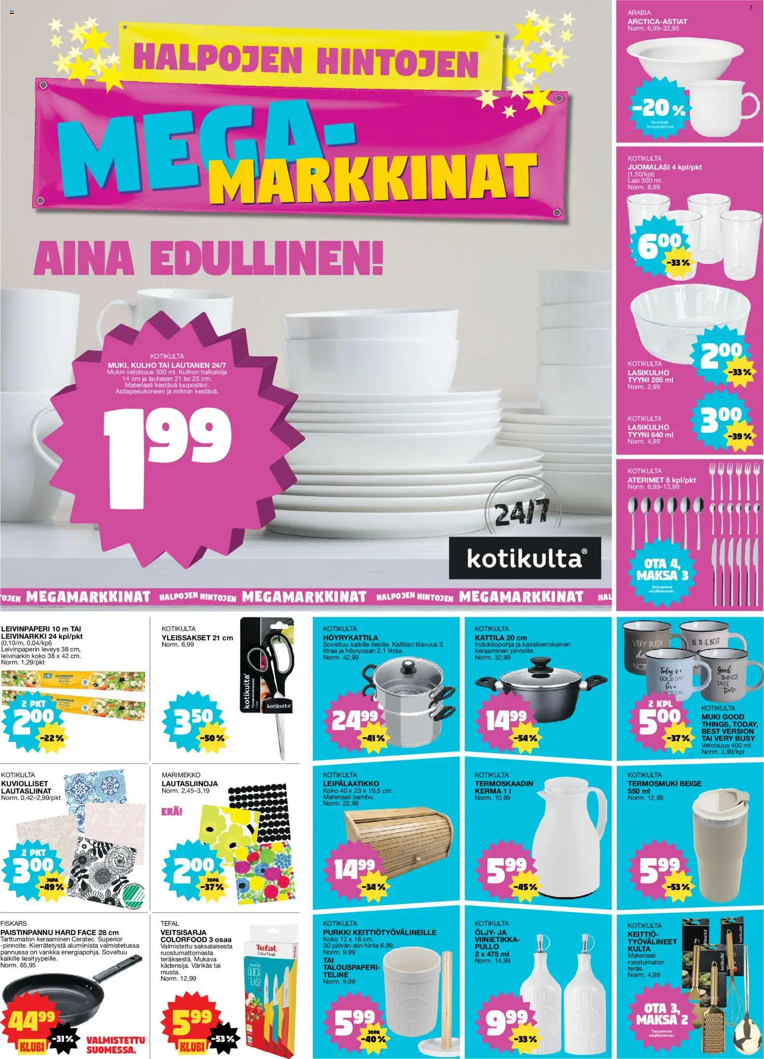Tokmanni tarjoukset – voimassa 12.01.2026 alkaen | Sivu: 7 | Tuotteet: Muki, Keittiö, Lautanen, Lautasliinat