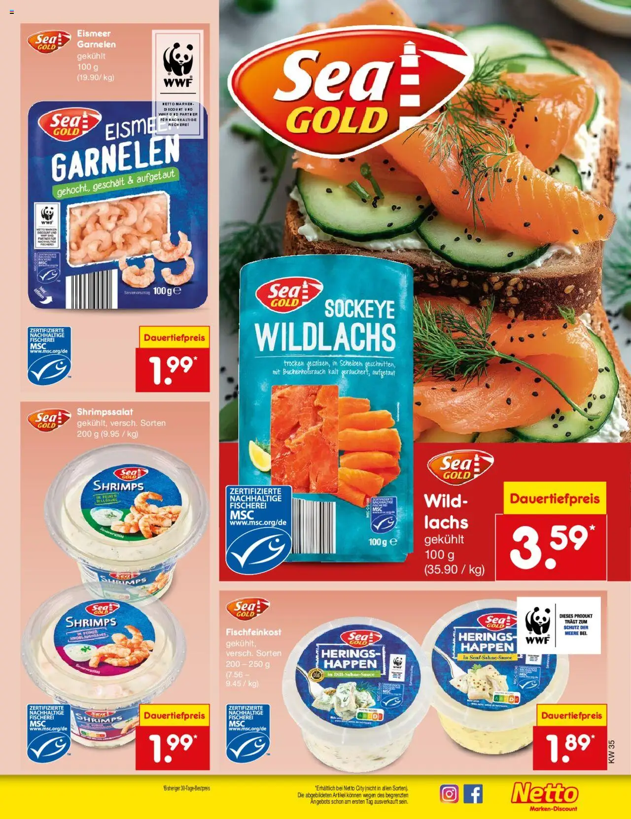 Netto Marken-Discount Prospekt 	 - gültig ab dem 25.08.2025 | Seite: 13 | Produkte: Garnelen, Lachs