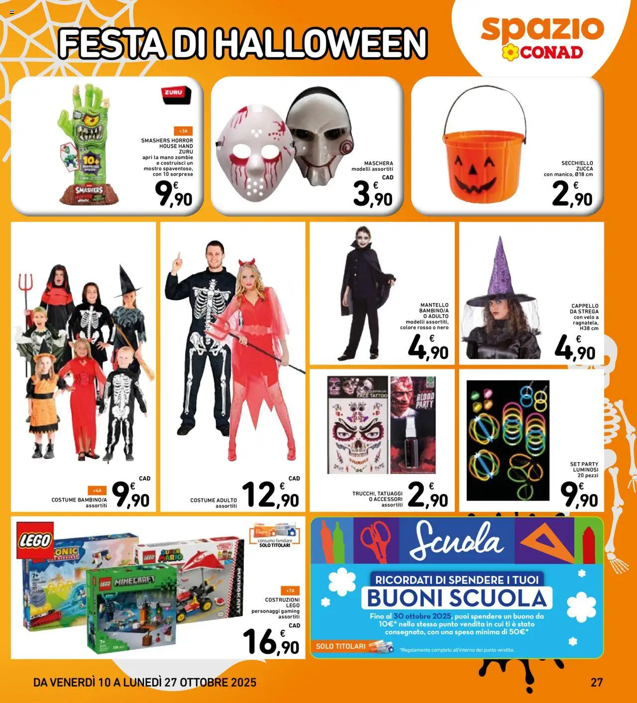 Volantino Spazio Conad del 10.10.2025 | Pagina: 27 | Prodotti: Maschera, Zucca, Cappello