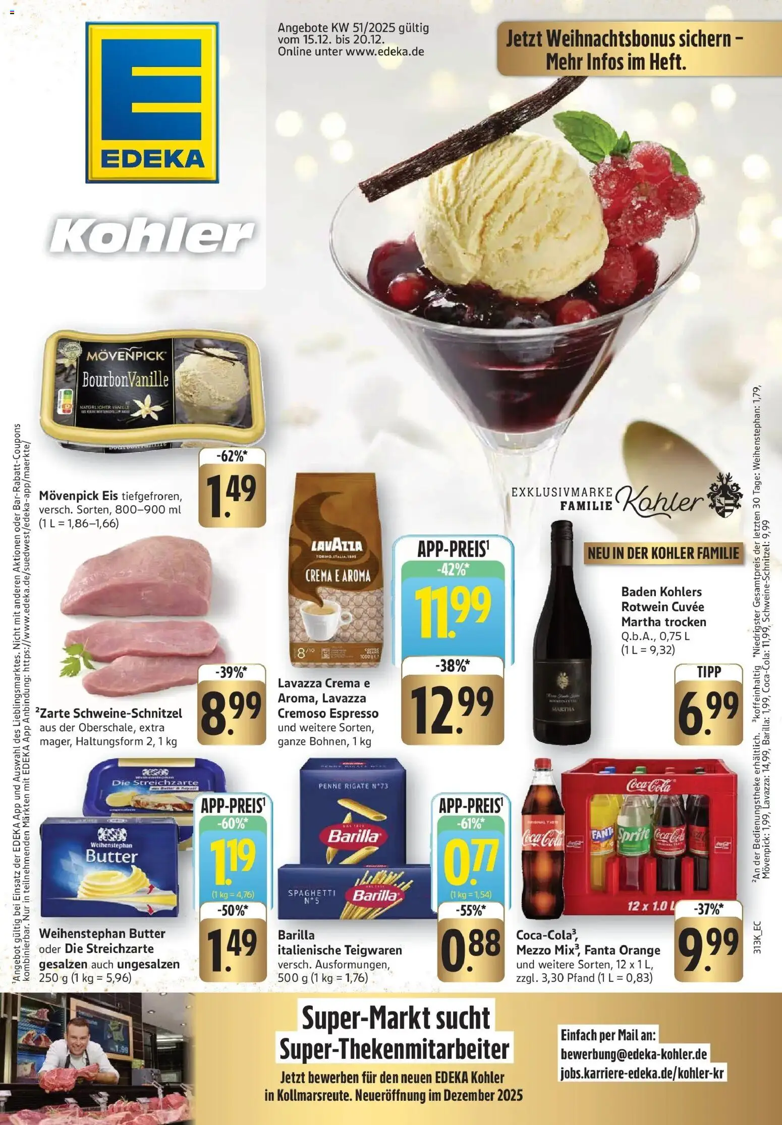 Edeka prospekt Emmendingen	 – gültig ab 15.12.2025 | Seite: 1 | Produkte: Fanta, Barilla, Weihenstephan butter, Movenpick eis