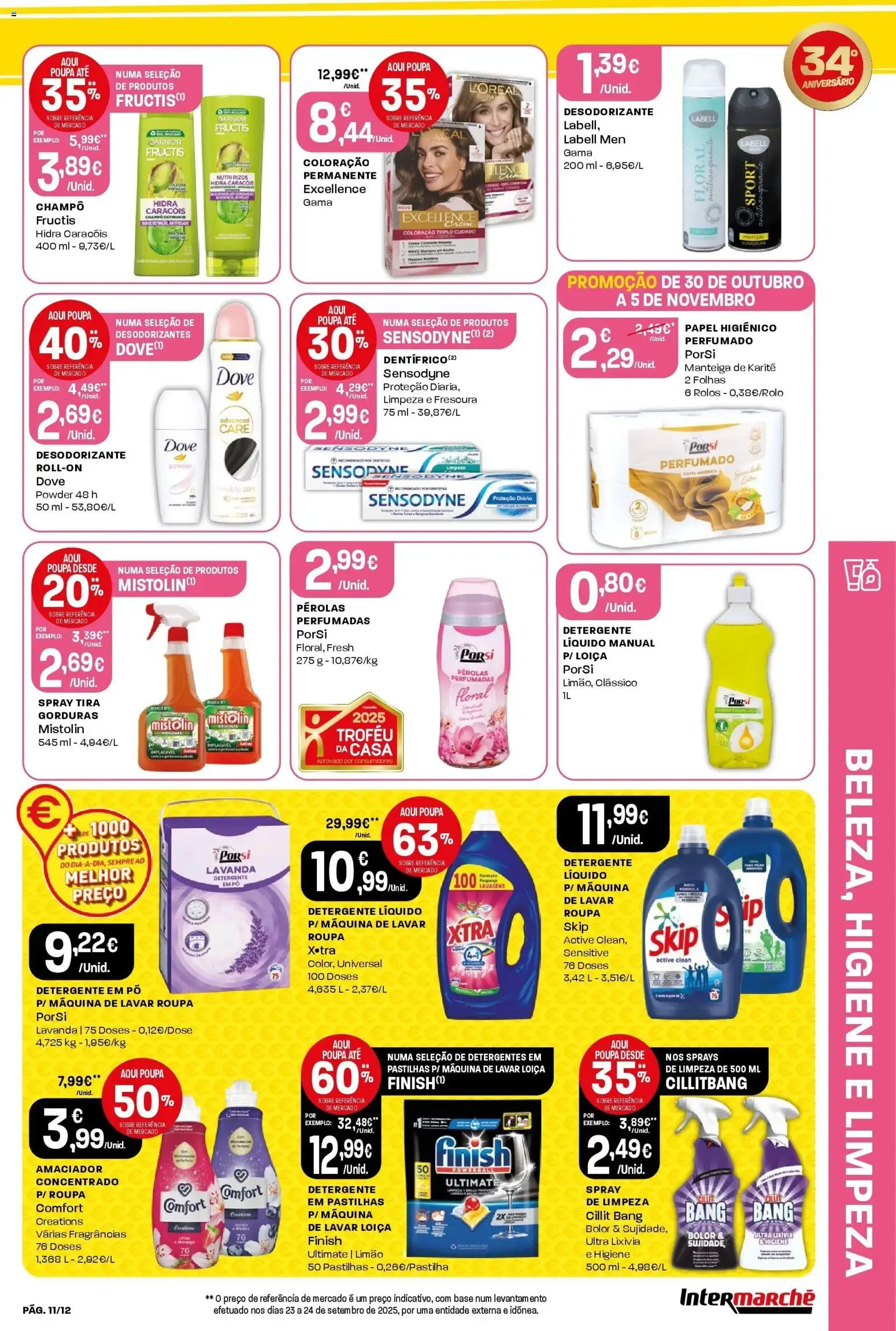 Intermarché - Aniversário à la poupança │ válido de 30.10.2025 | Página: 11 | Produtos: Máquina de lavar, Papel higiénico, Pó, Base