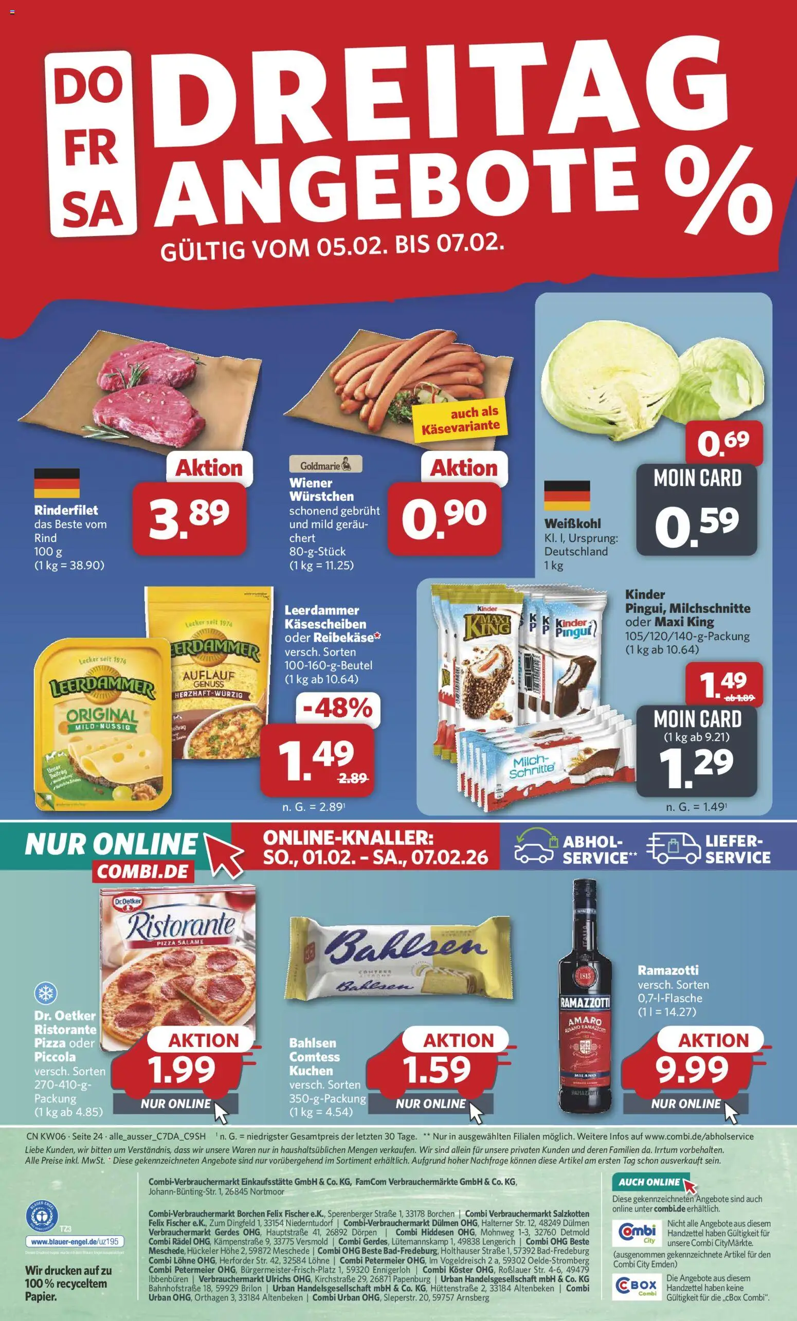 Combi Prospekt 	 – gültig ab 02.02.2026 | Seite: 27 | Produkte: Milch, Leerdammer, Kuchen, Ramazzotti