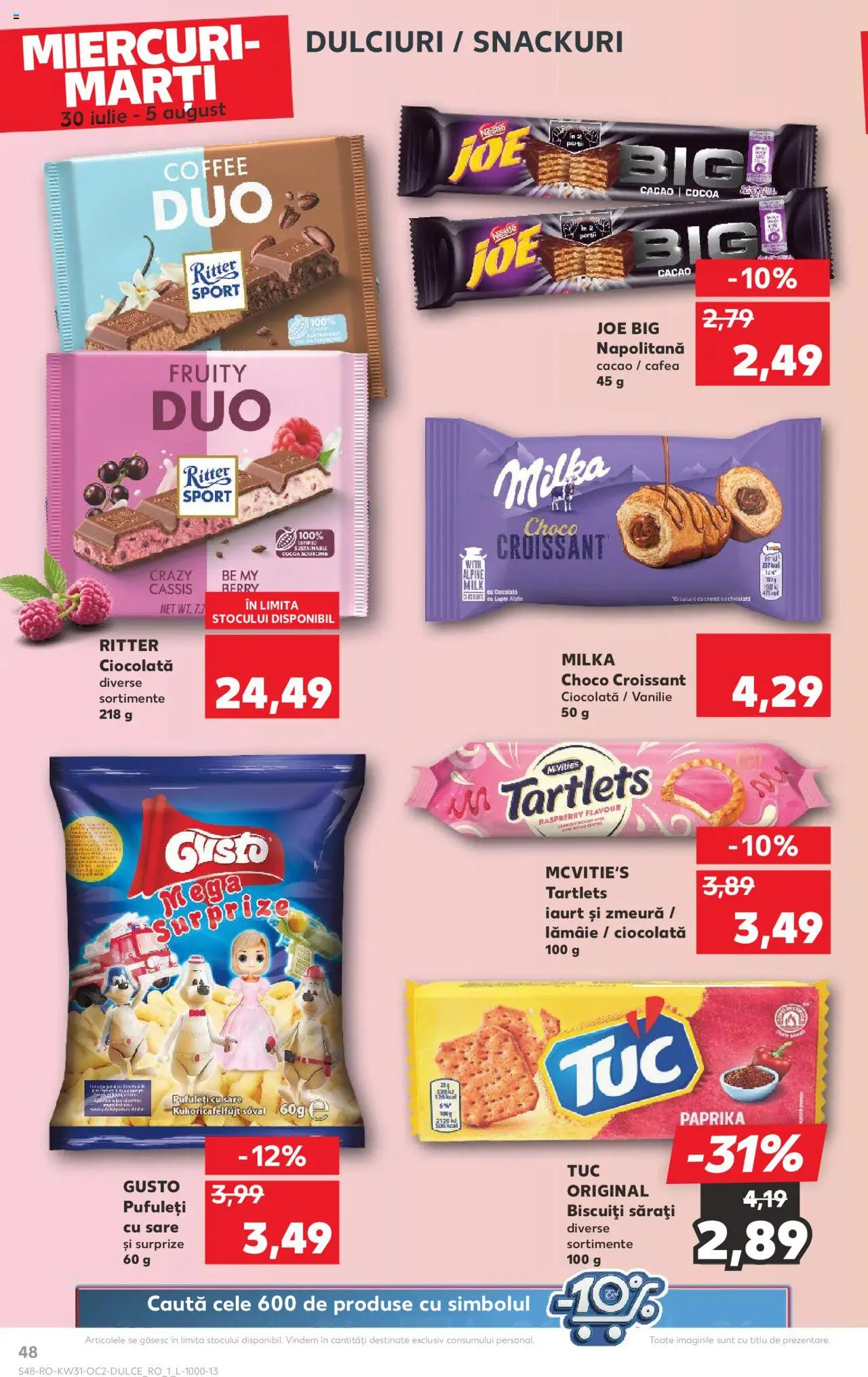 Kaufland RO akciós ujság - amely érvényes a következő dátumtól: 30.07.2025 | Oldal: 48 | Termékek: Croissant