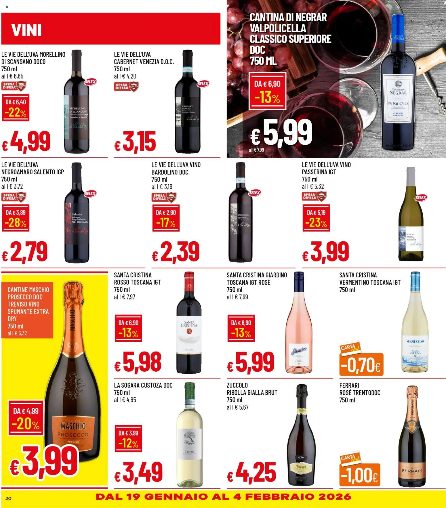 Volantino Galassia del 15.01.2026 | Pagina: 20 | Prodotti: Prosecco, Vino, Spumante