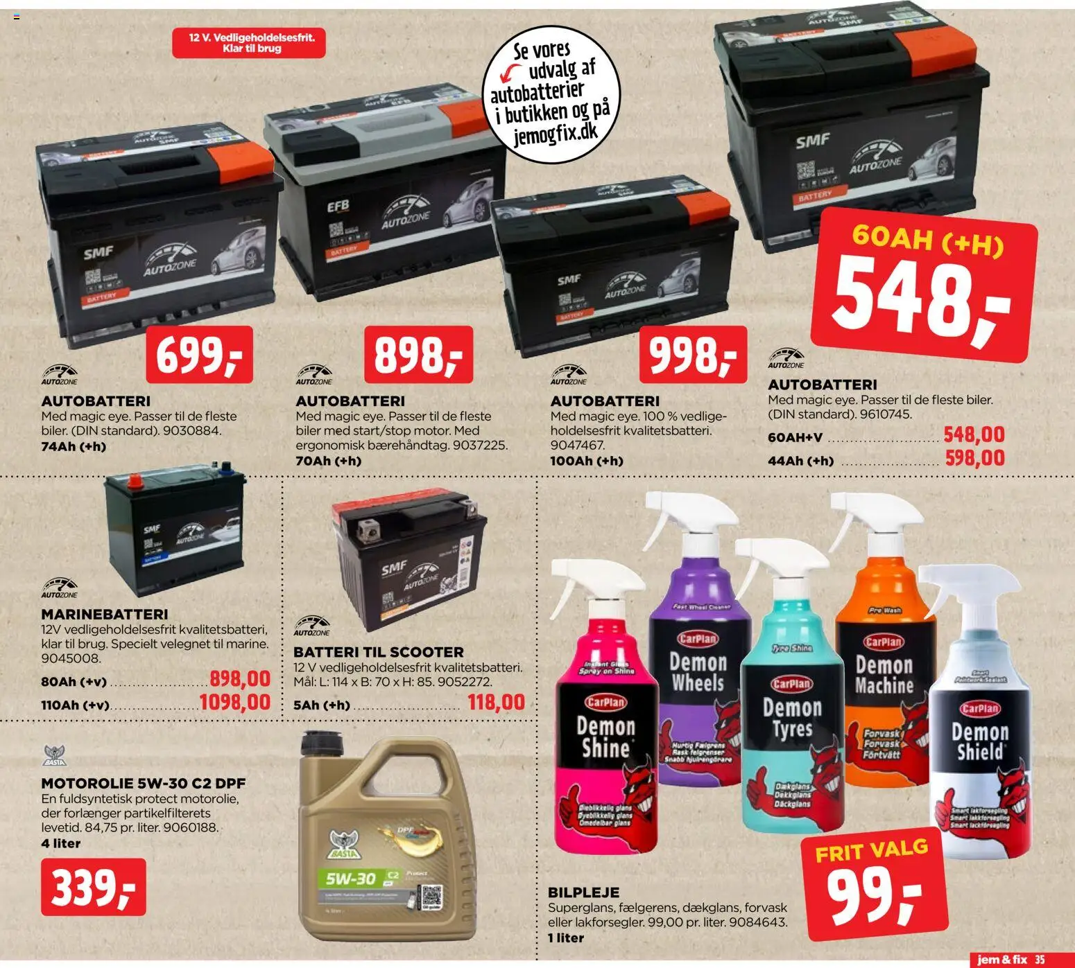 Jem & fix tilbudsavis – gyldig fra 22.03.2026 | Side: 35 | Produkter: Batteri