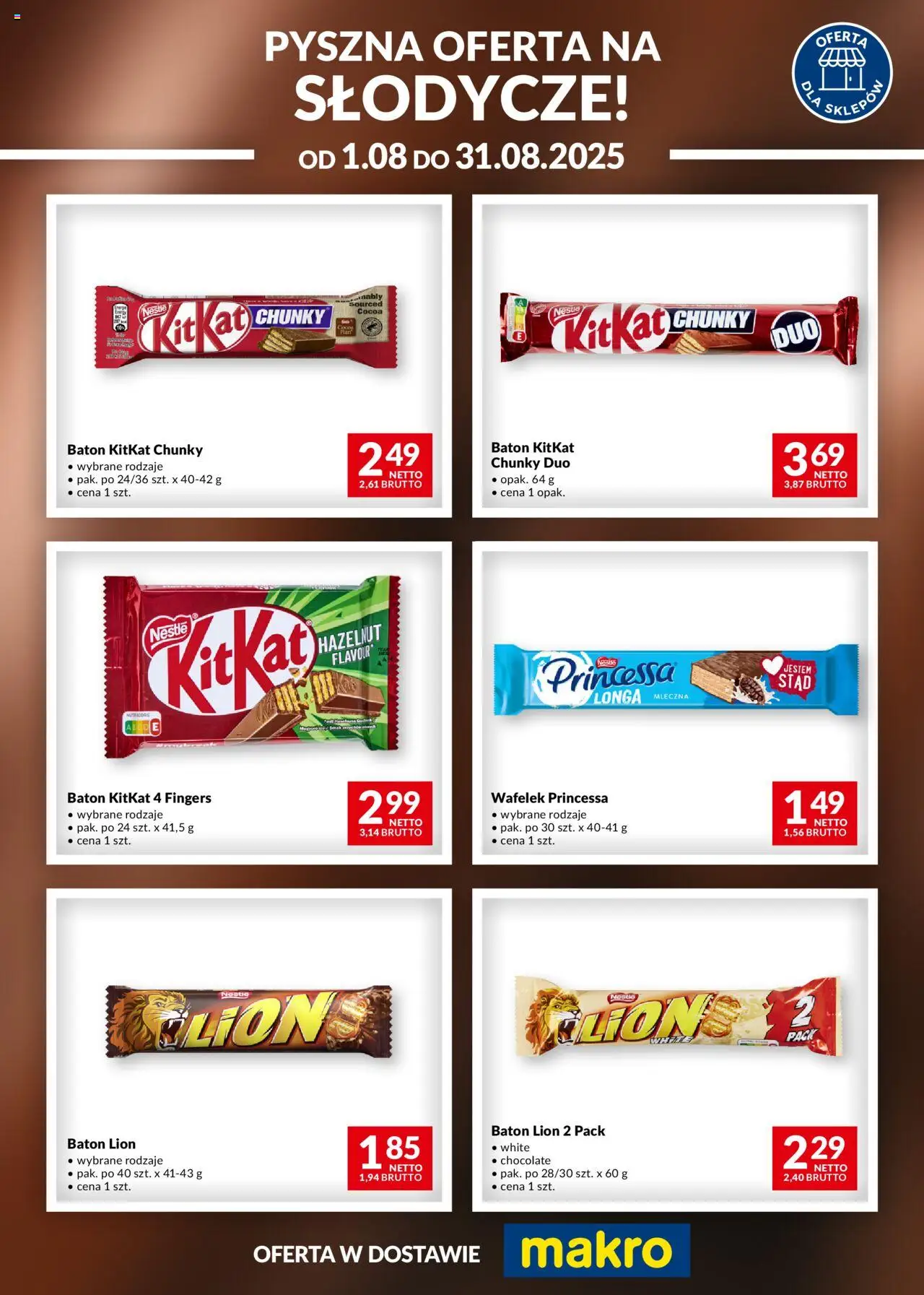 Makro Gazetka - Słodycze od 01.08.2025 | Strona: 1 | Produkty: Słodycze, Baton