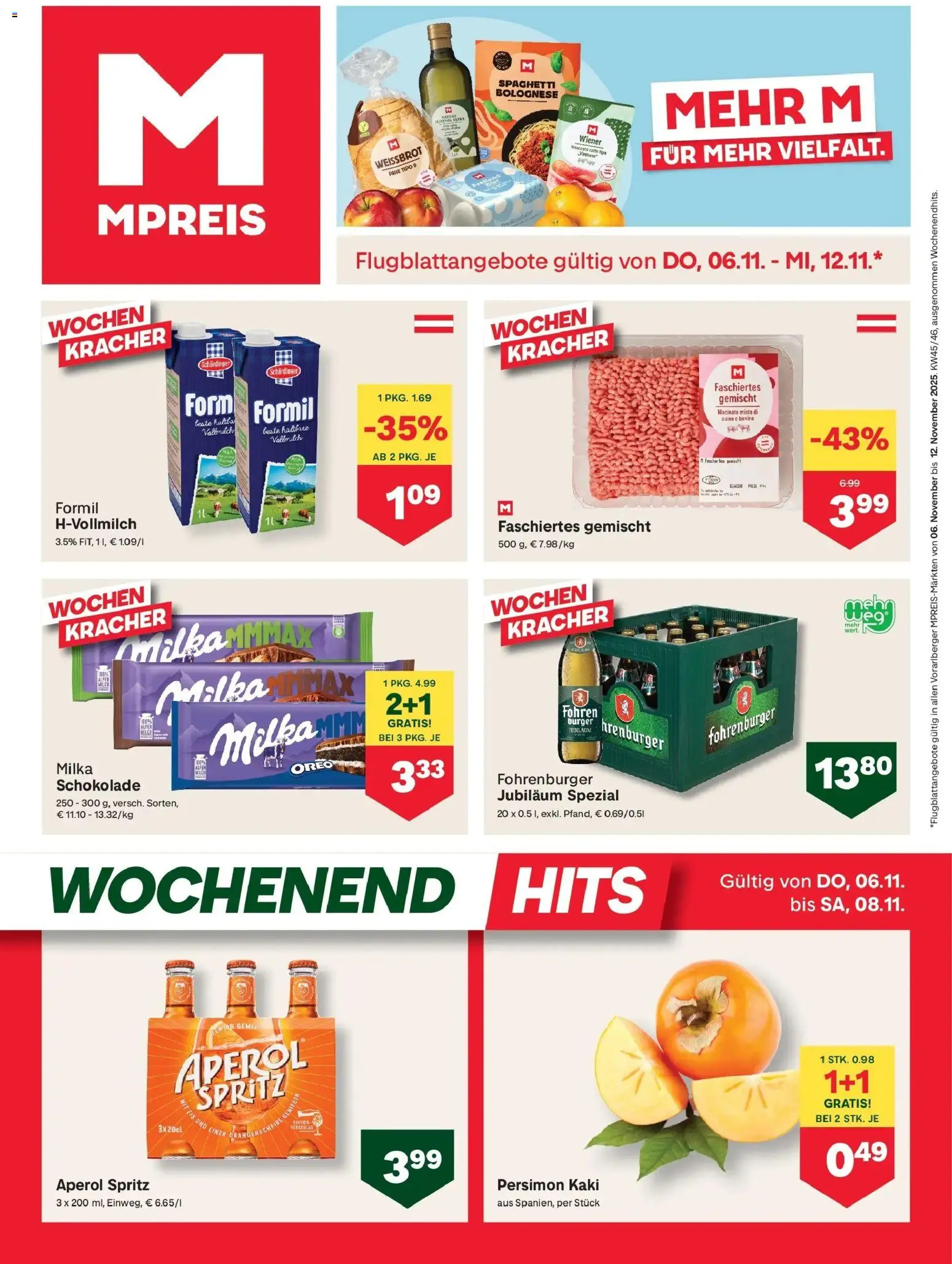 MPREIS St.Gallenkirch gültig ab 06.11.2025 | Seite: 1 | Produkte: Eis, Kaki, Hajdina liszt, Schokolade