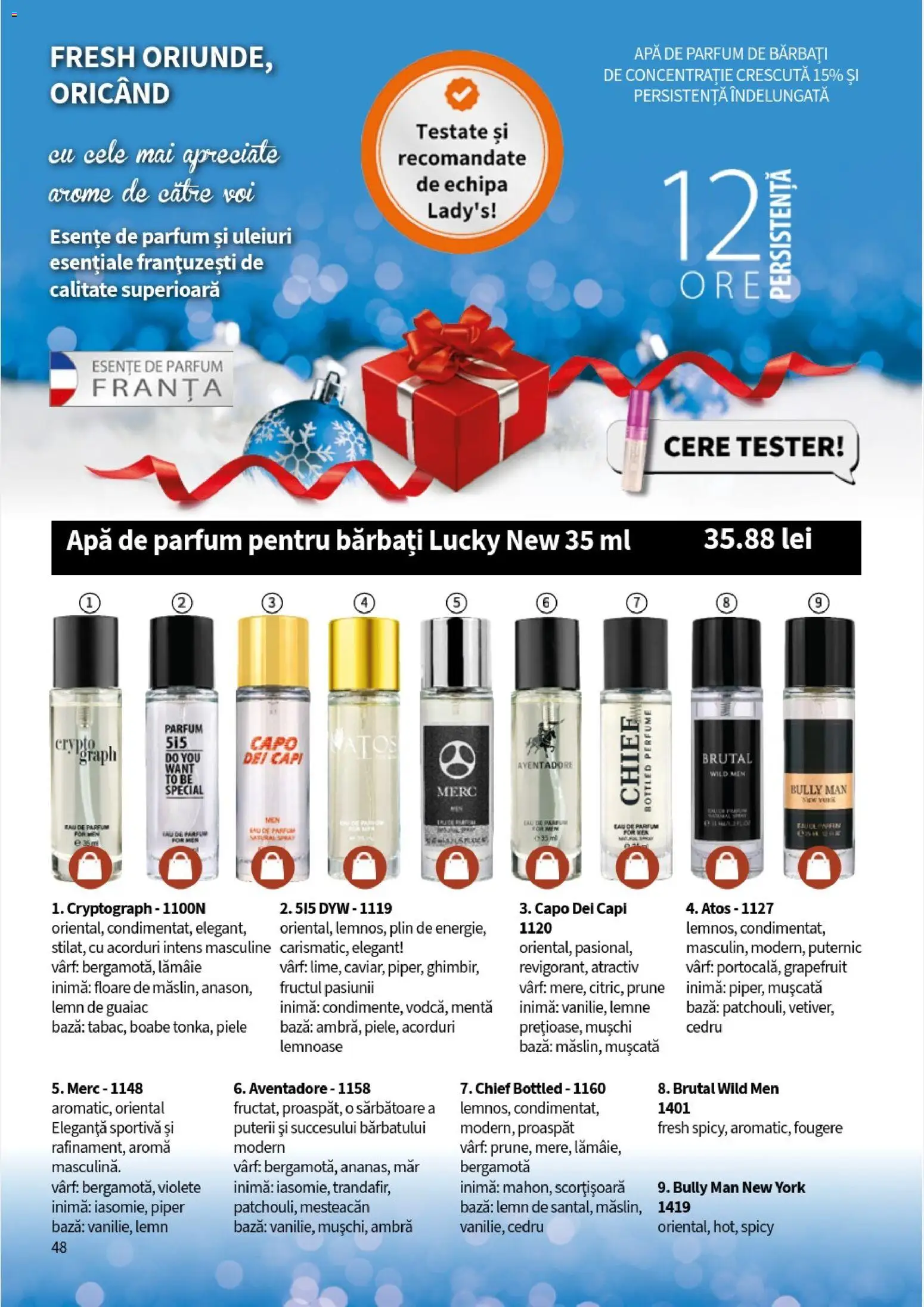 Noul catalog Lady’s – valabil de la 10.11.2025 | Pagină: 50 | Produse: Parfum, Prune, Apă, Piper