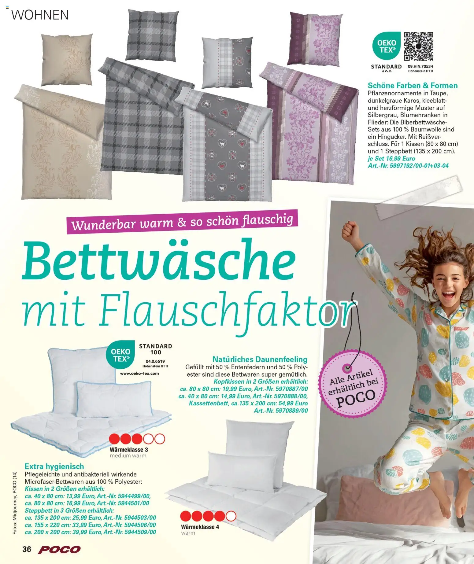 Poco Wohnwelt Winter 2025 – gültig ab 01.12.2025 | Seite: 36 | Produkte: Kissen, Bettwäsche, Kopfkissen